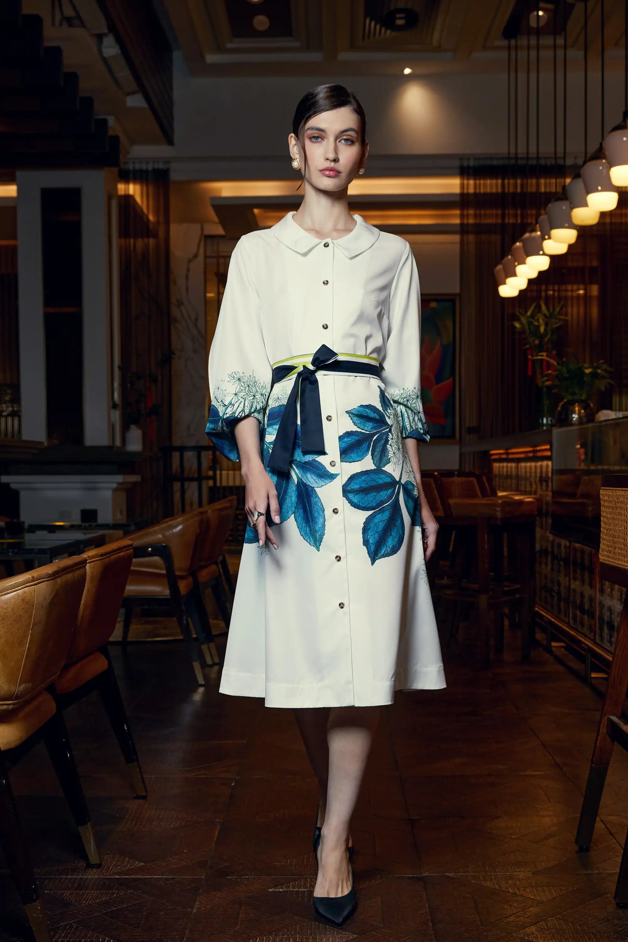 Folded Sleeve Shirt Dress (Manna Ash)