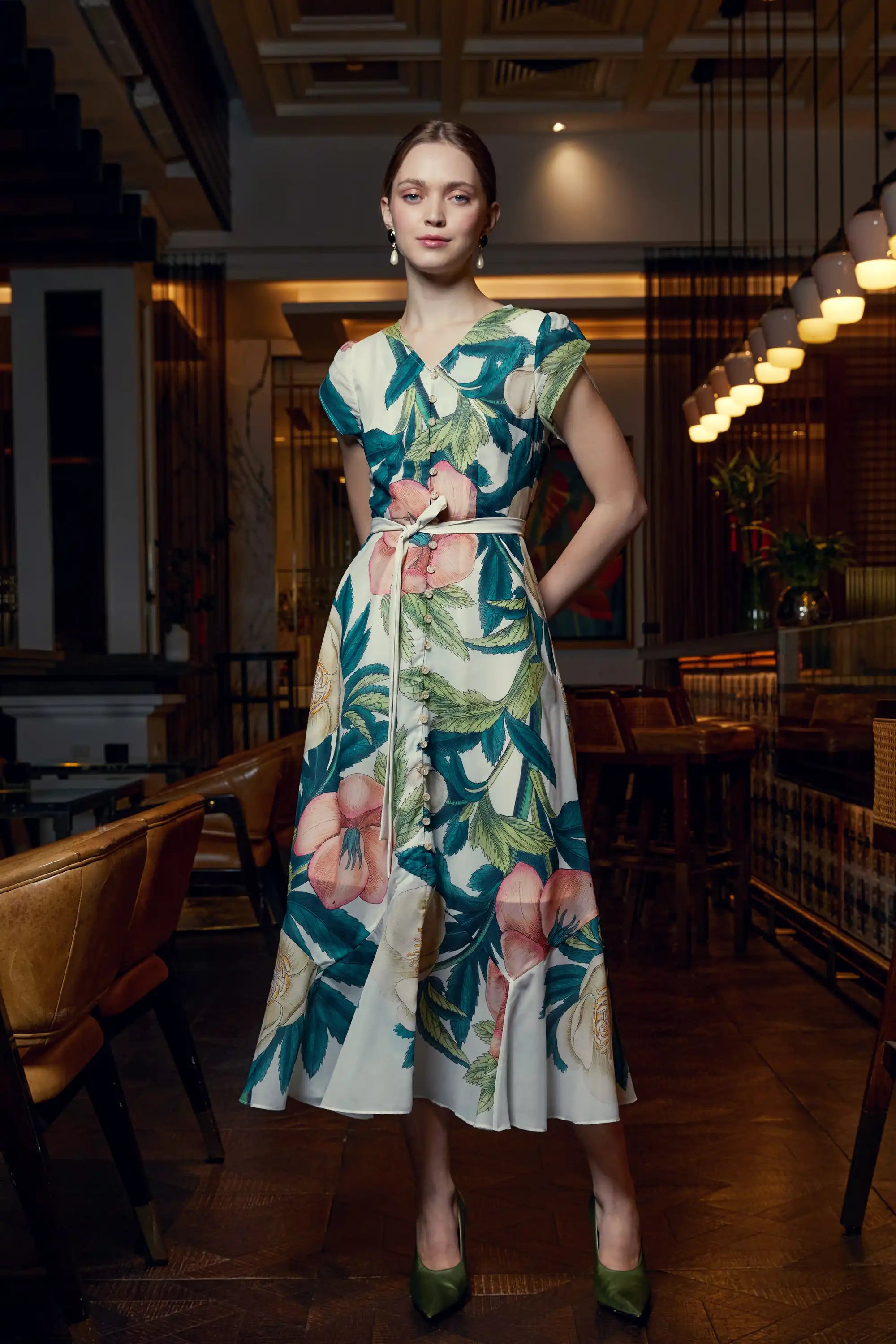 Petal Sleeve Mermaid Dress (Hellebore)