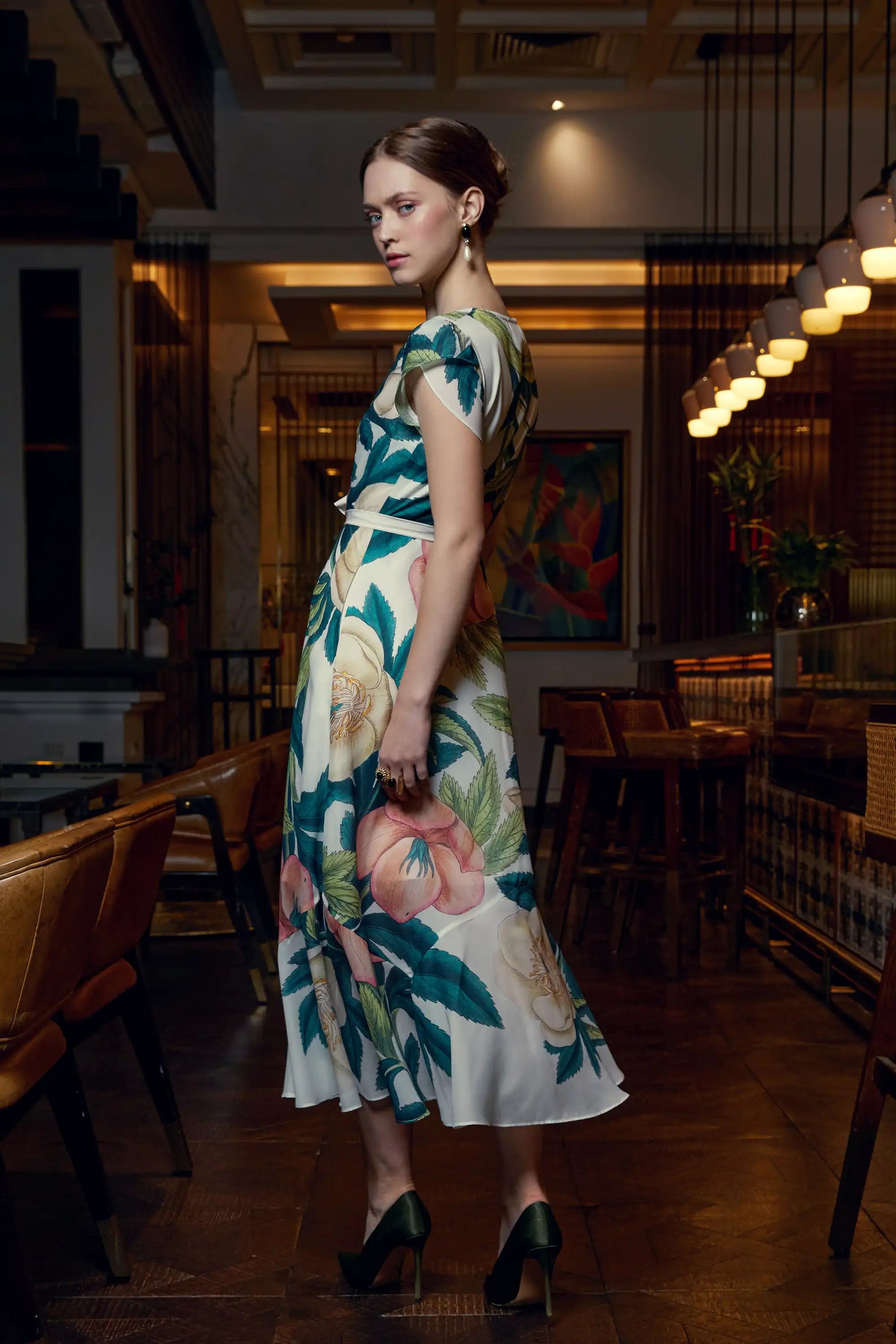 Petal Sleeve Mermaid Dress (Hellebore)