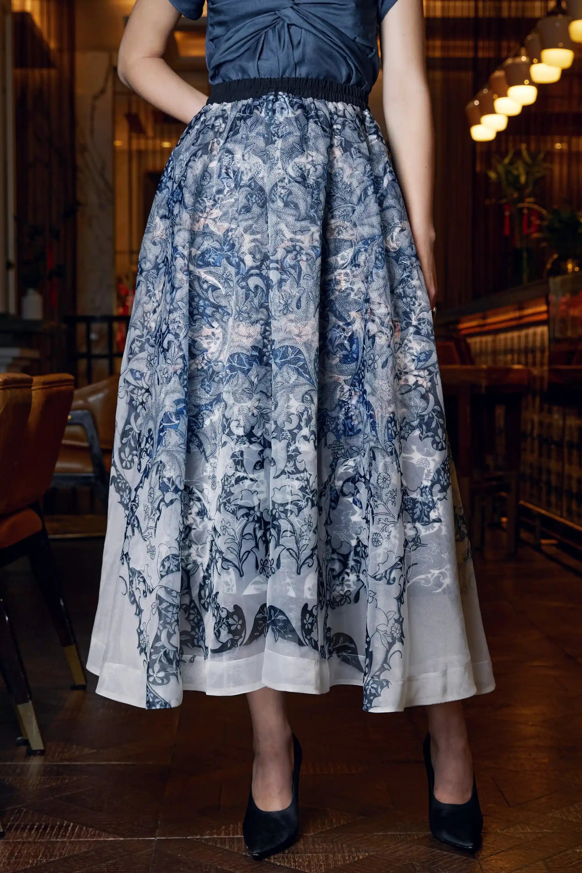Swing Maxi Skirt – Leaves Print | Reckless Ericka