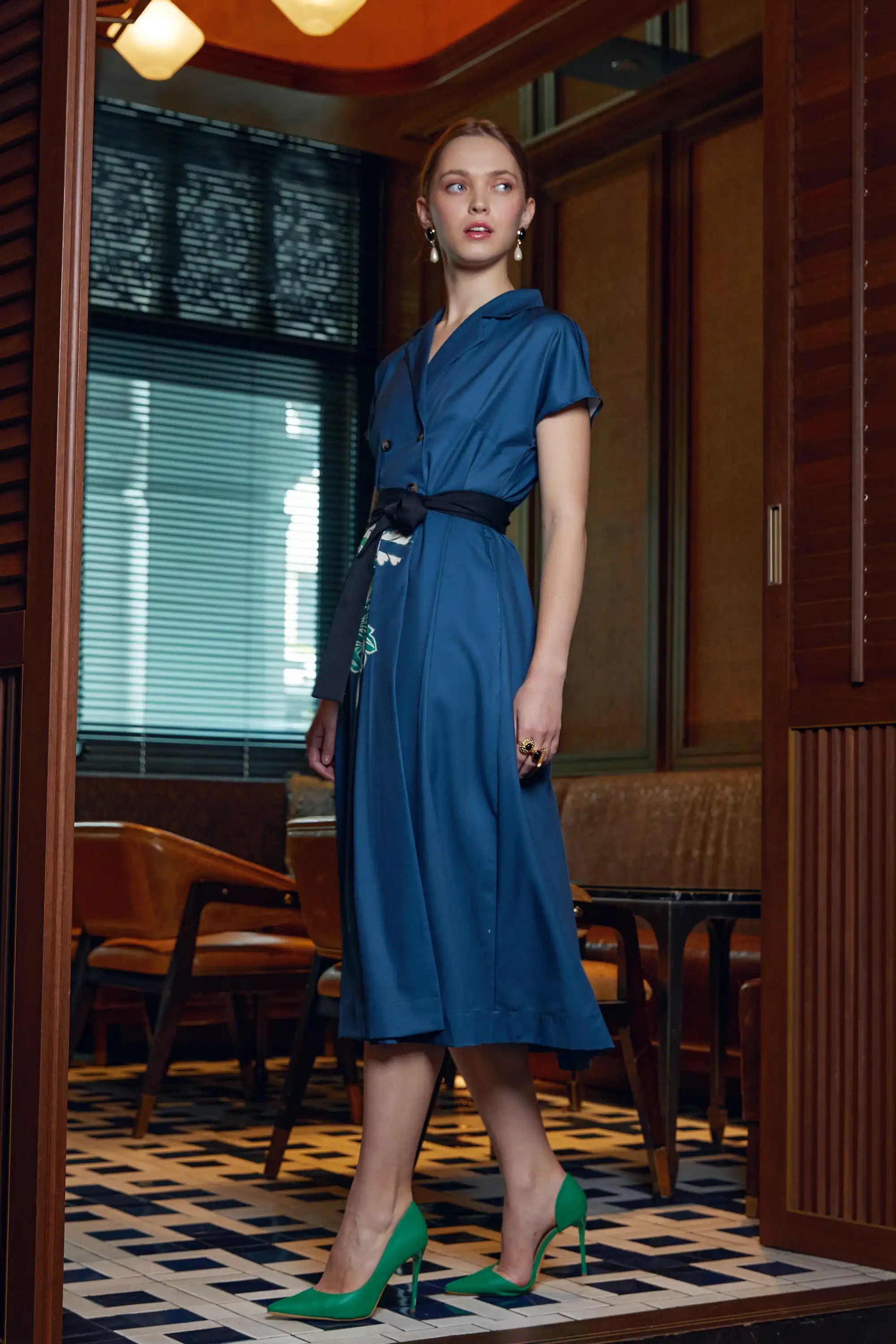 Trench Long Tea Dress – Anemone Floral