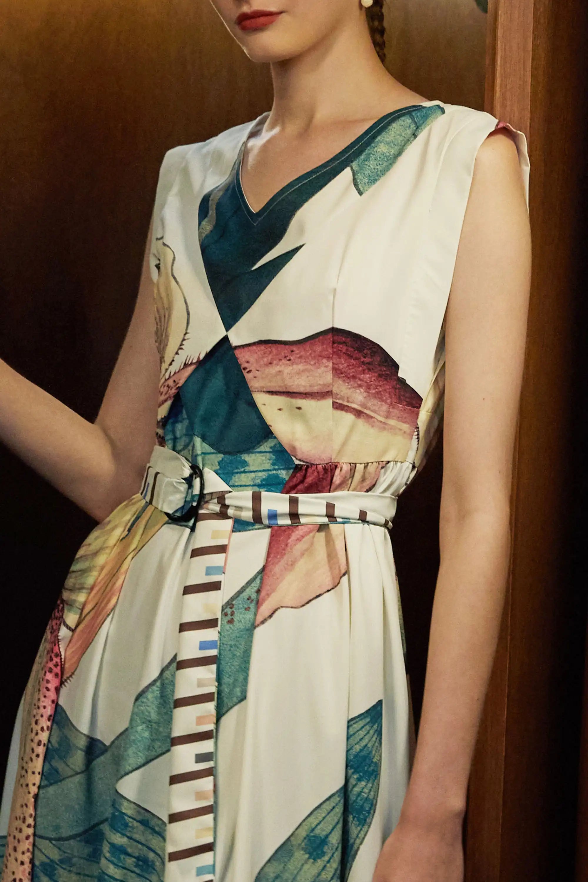 Origami Square Sleeve Dress (Paphiopedilum Orchid)