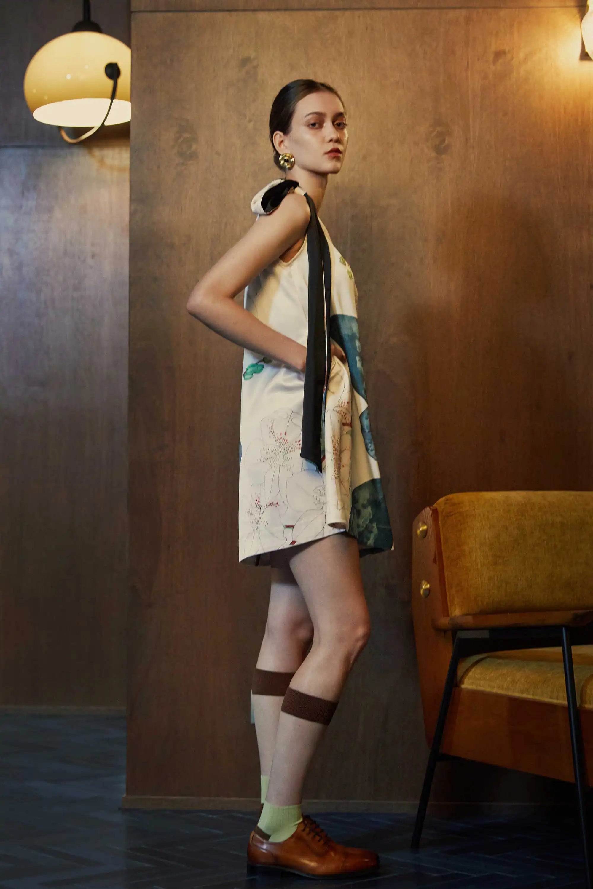Scarf Knee Dress (Moth Orchid) 