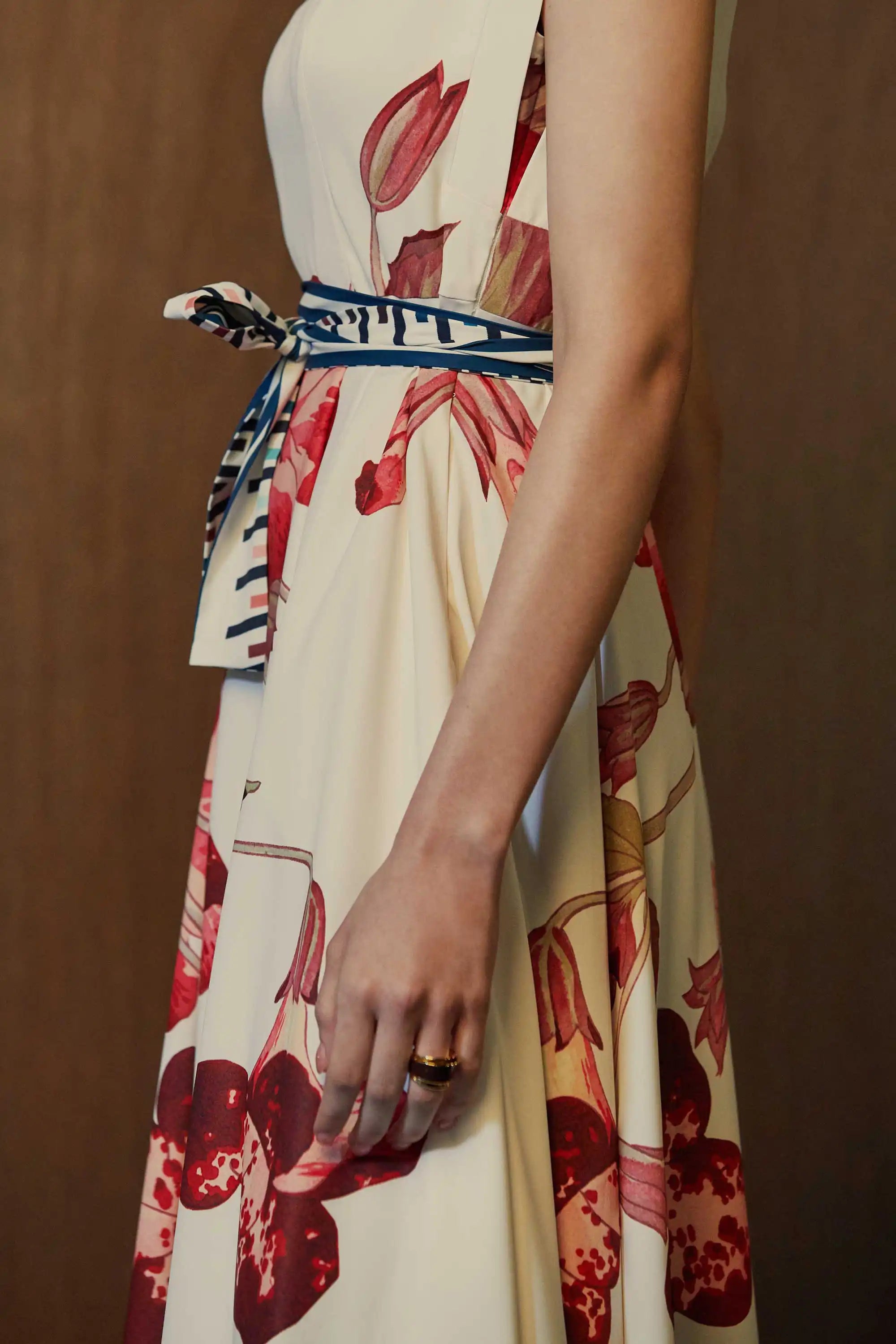 Square Sleeves Fit & Flare Dress (Mimulus)
