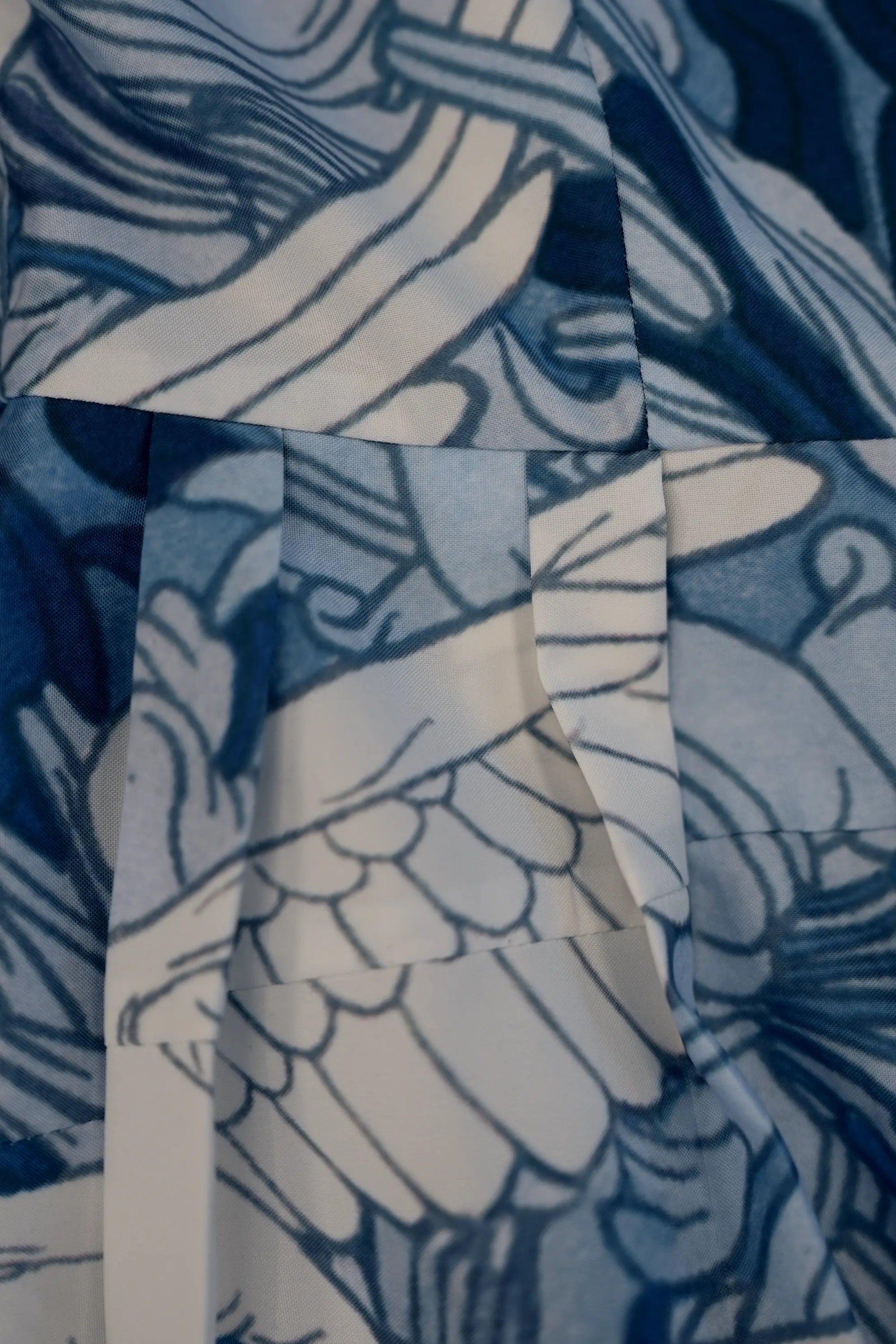 Chinese Collar Fit & Flare Dress (Dove)