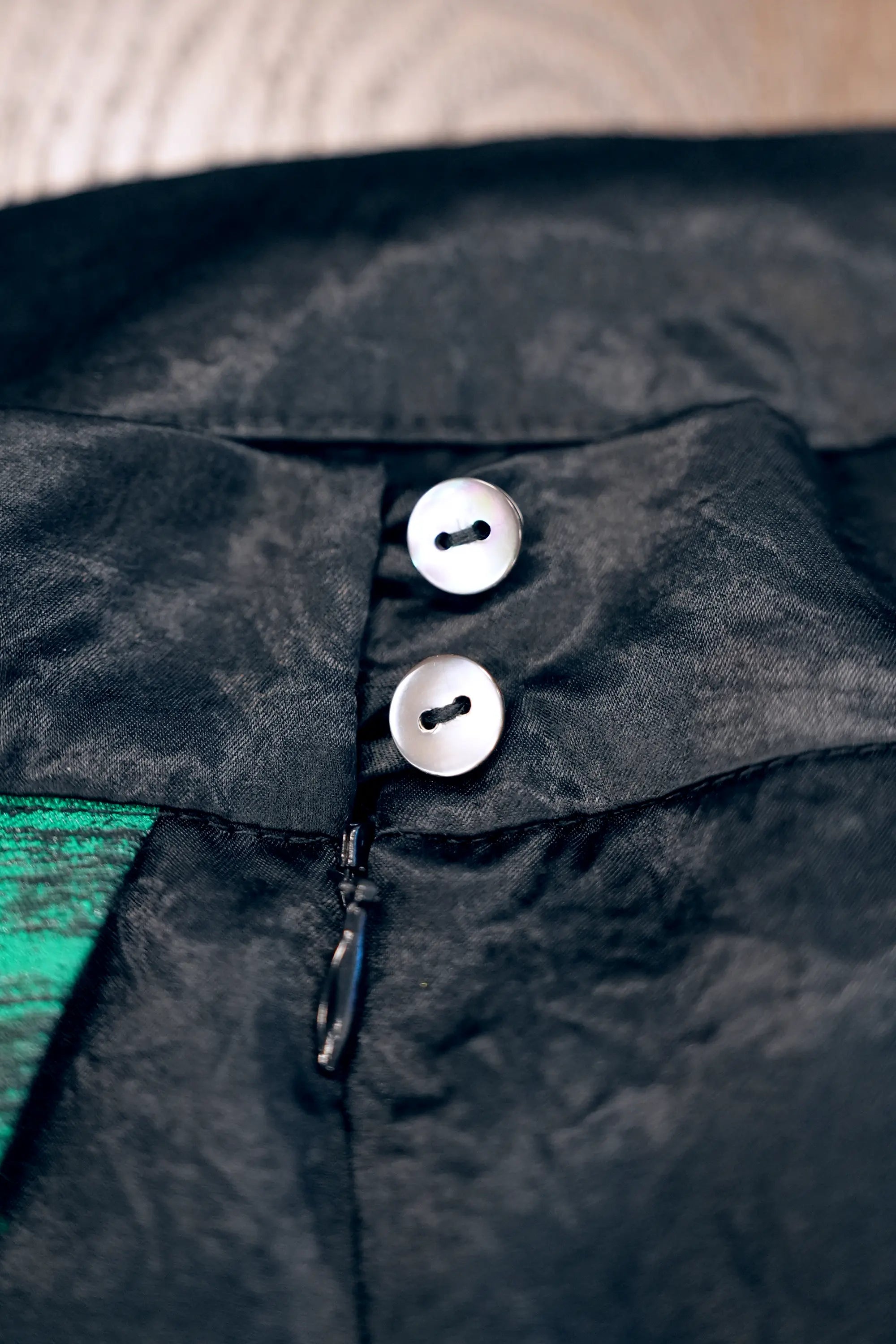 Faux Wrap Pencil Skirt (Green)