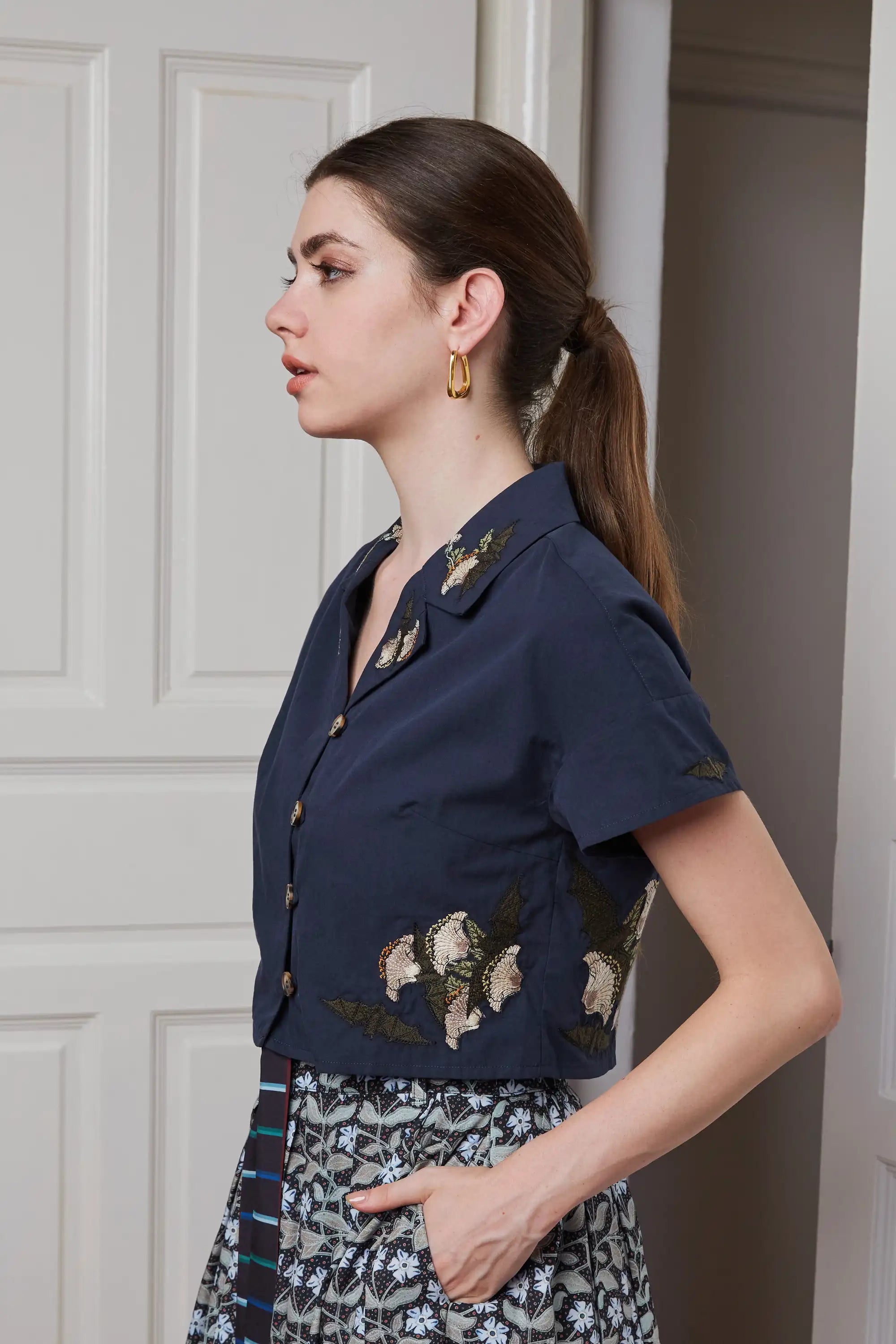 Cropped Cuban Top (Bats)