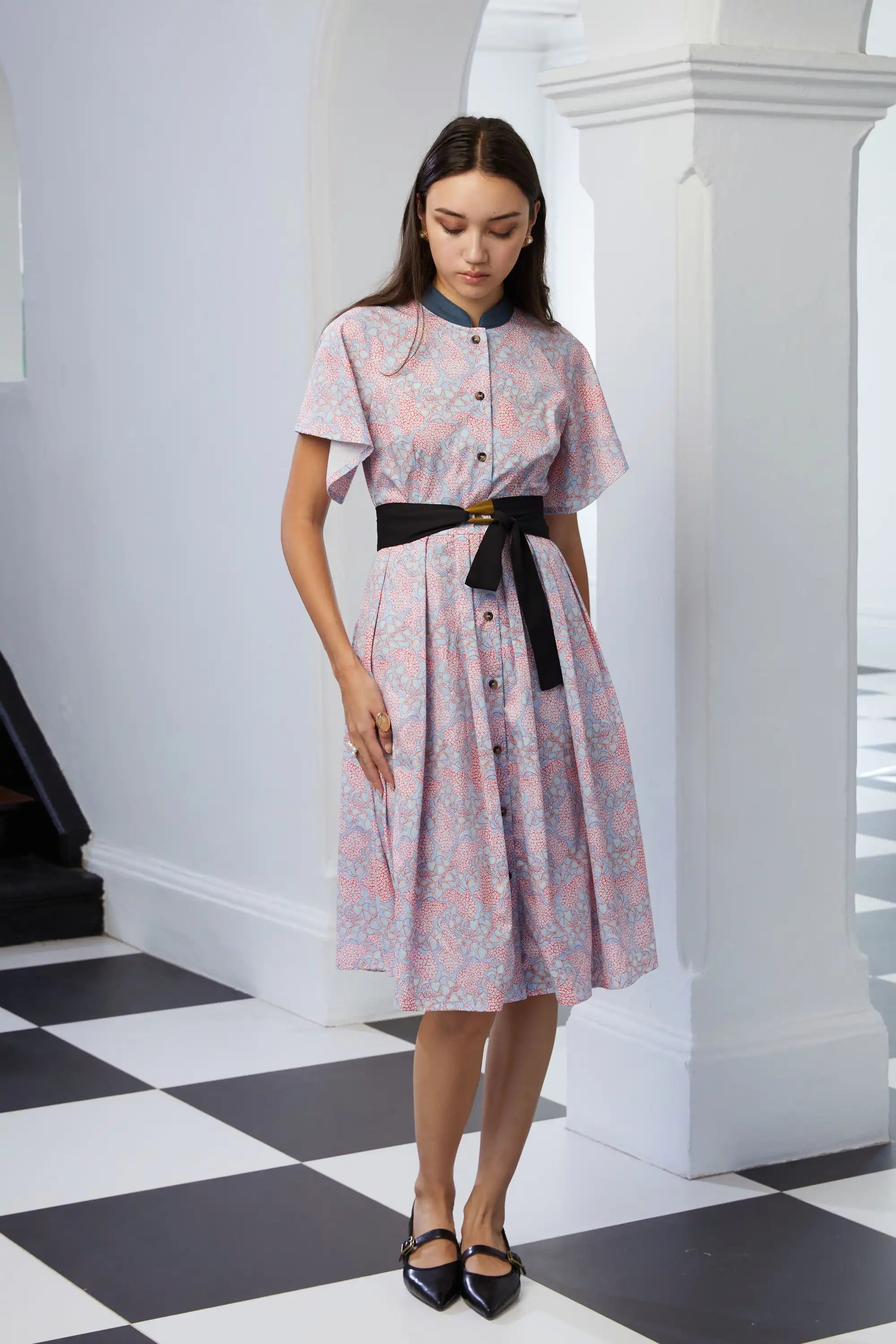 Flutter Fit & Flare Knee Dress (Lilac)