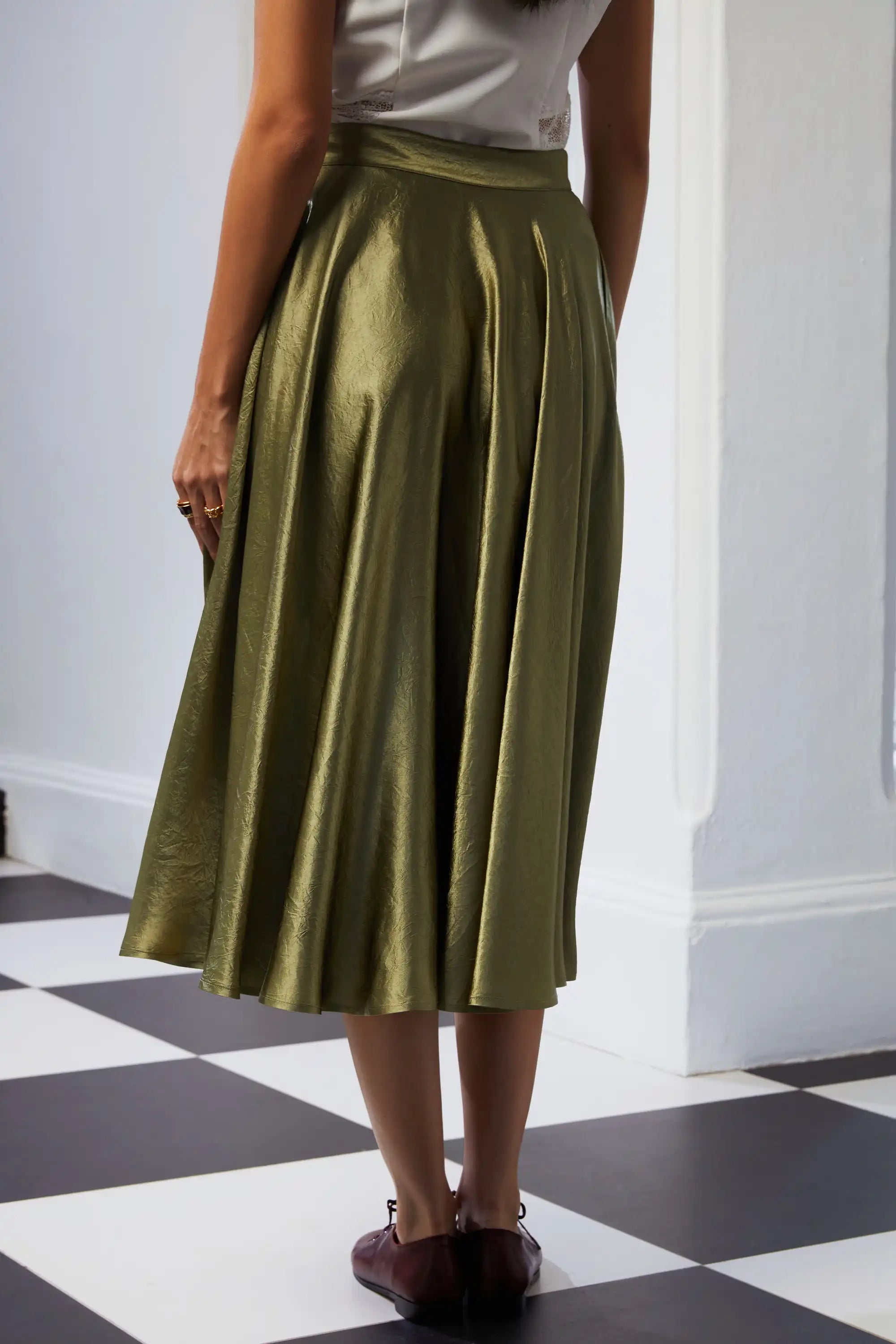 Full Circle Tea Skirt (Olive)