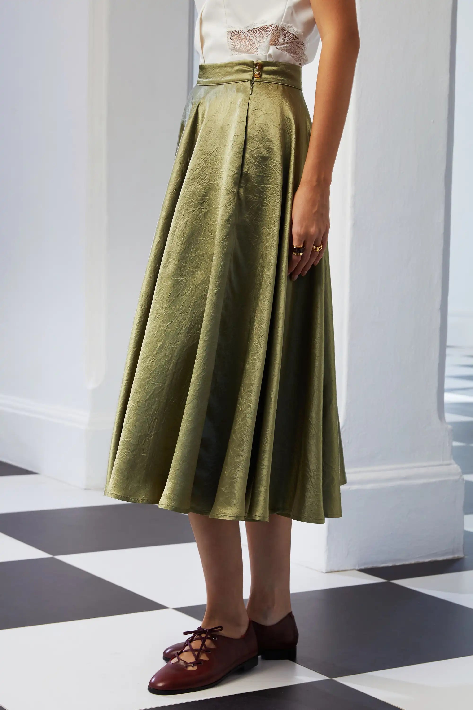 Full Circle Tea Skirt (Olive)
