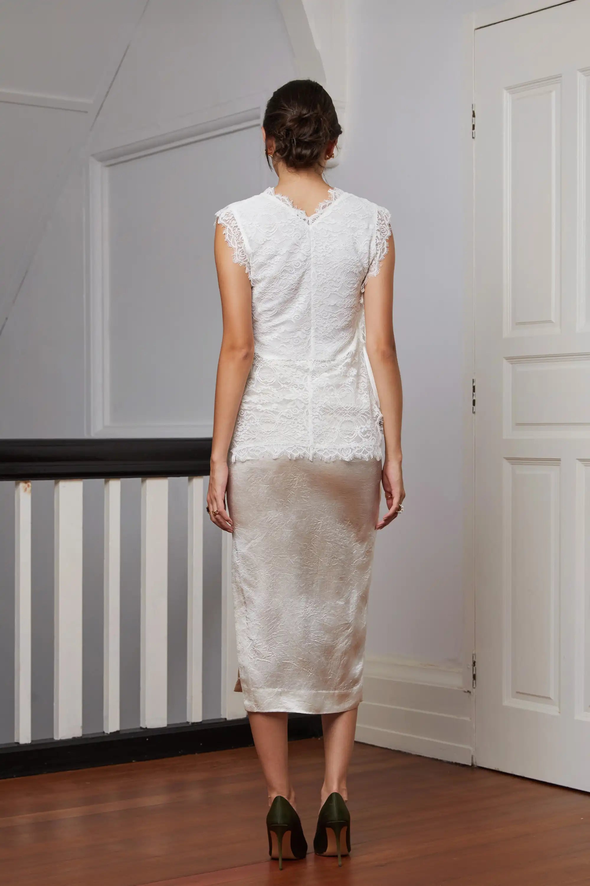 Kebaya Top (White Lace)