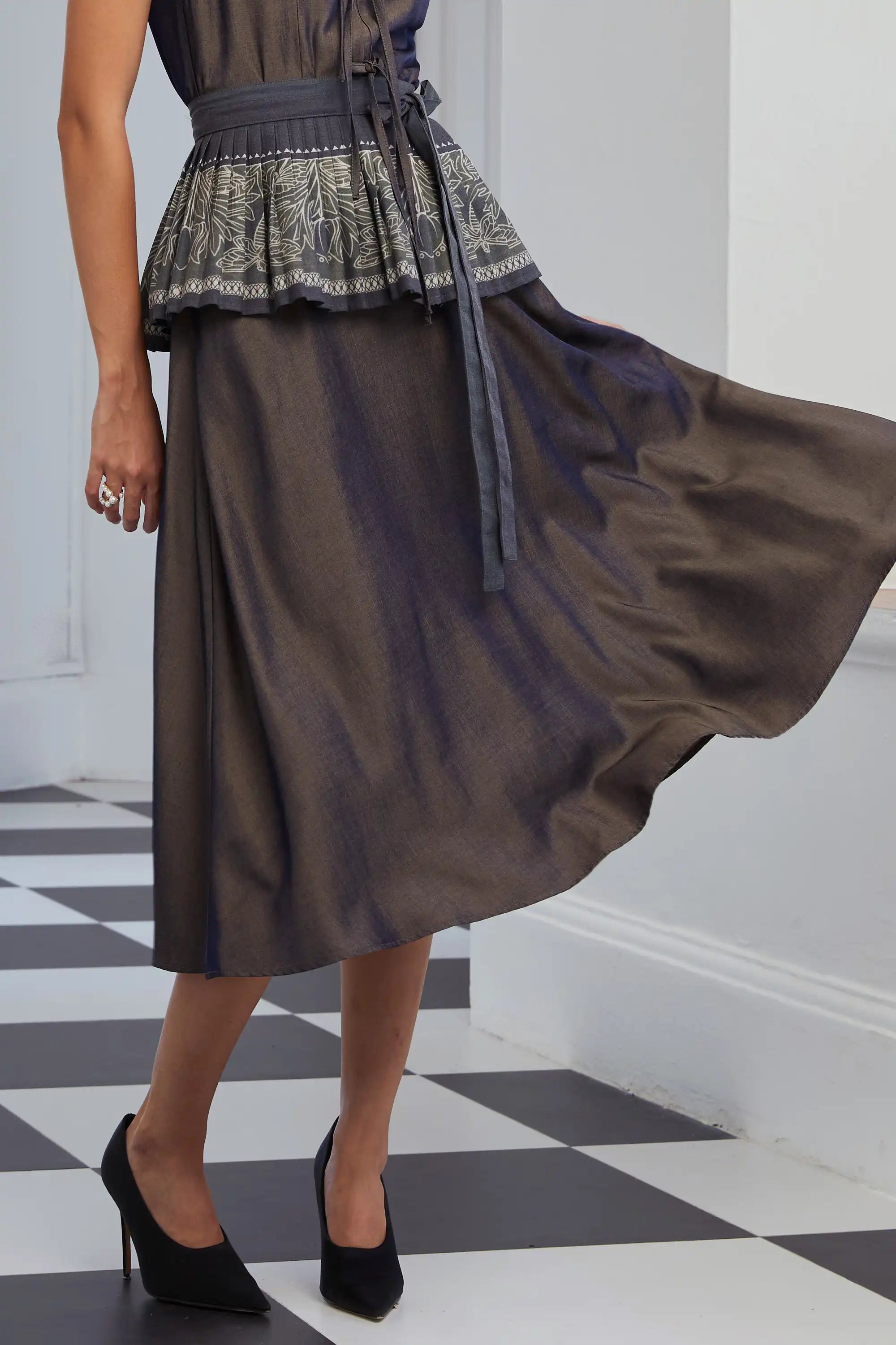 Peplum Racer Dress (Cicada)