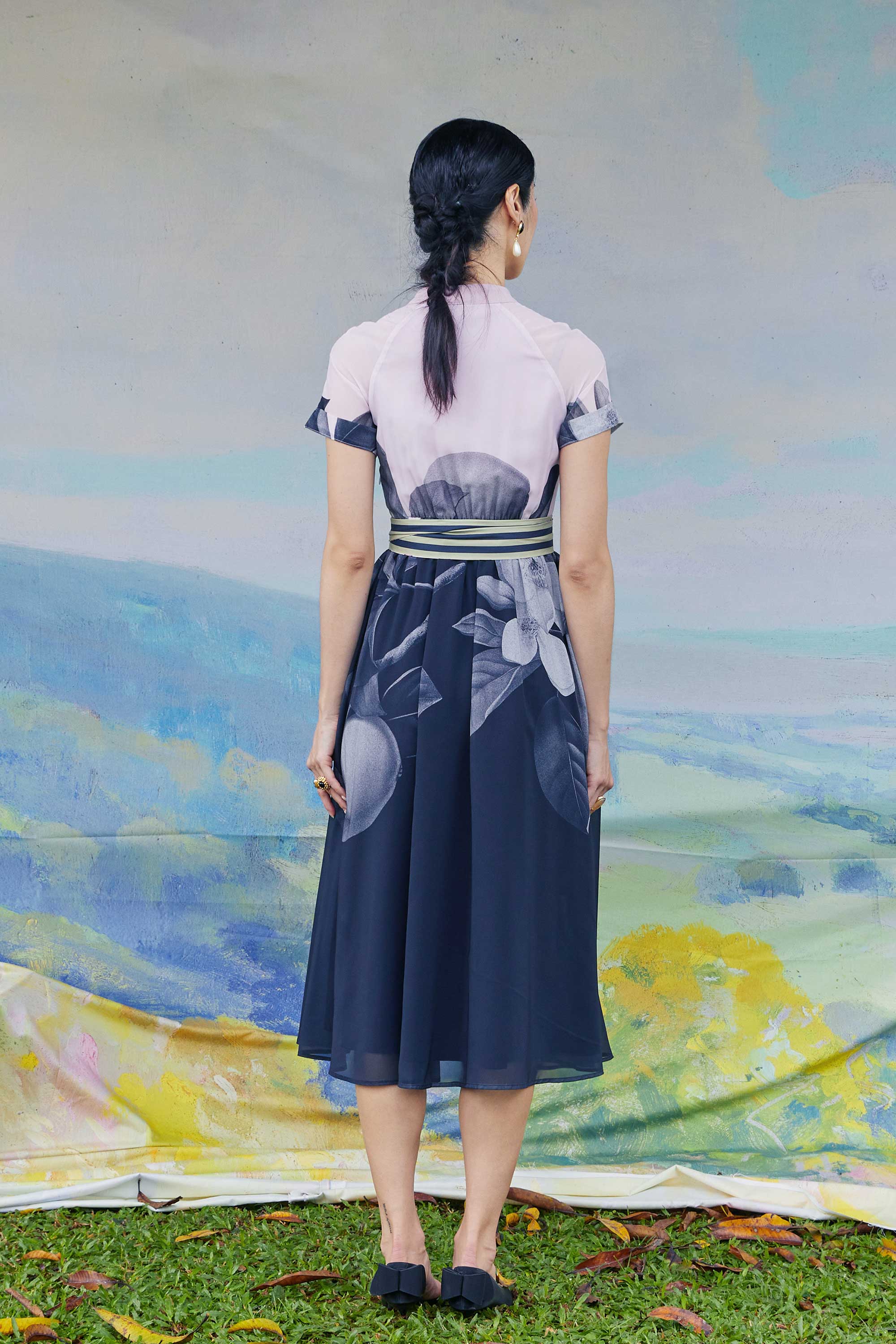 Border Shirtwaist Dress (Guava)