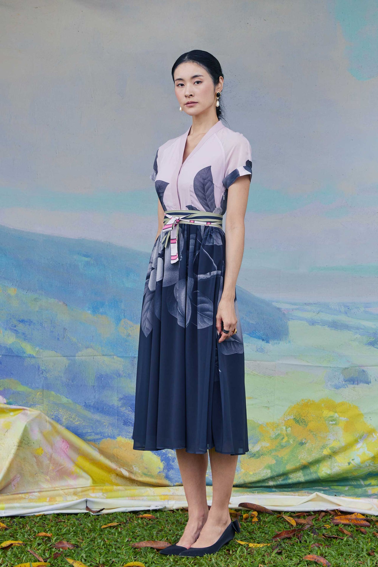 Border Shirtwaist Dress (Guava)