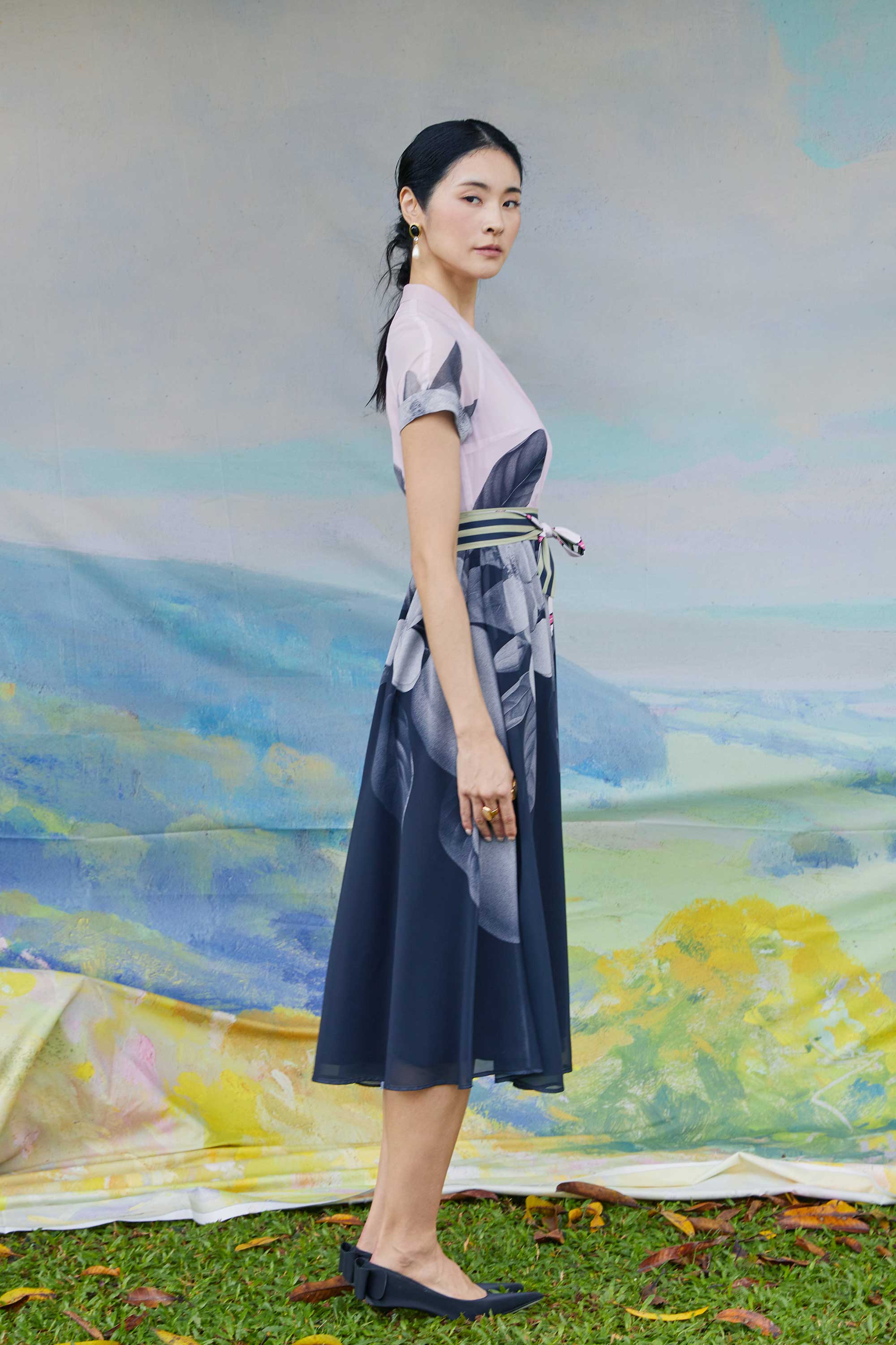 Border Shirtwaist Dress (Guava)