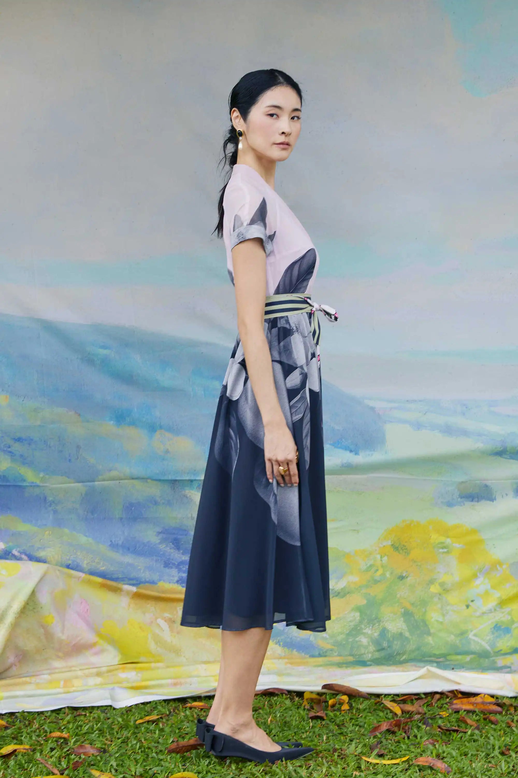 Border Shirtwaist Dress (Guava)