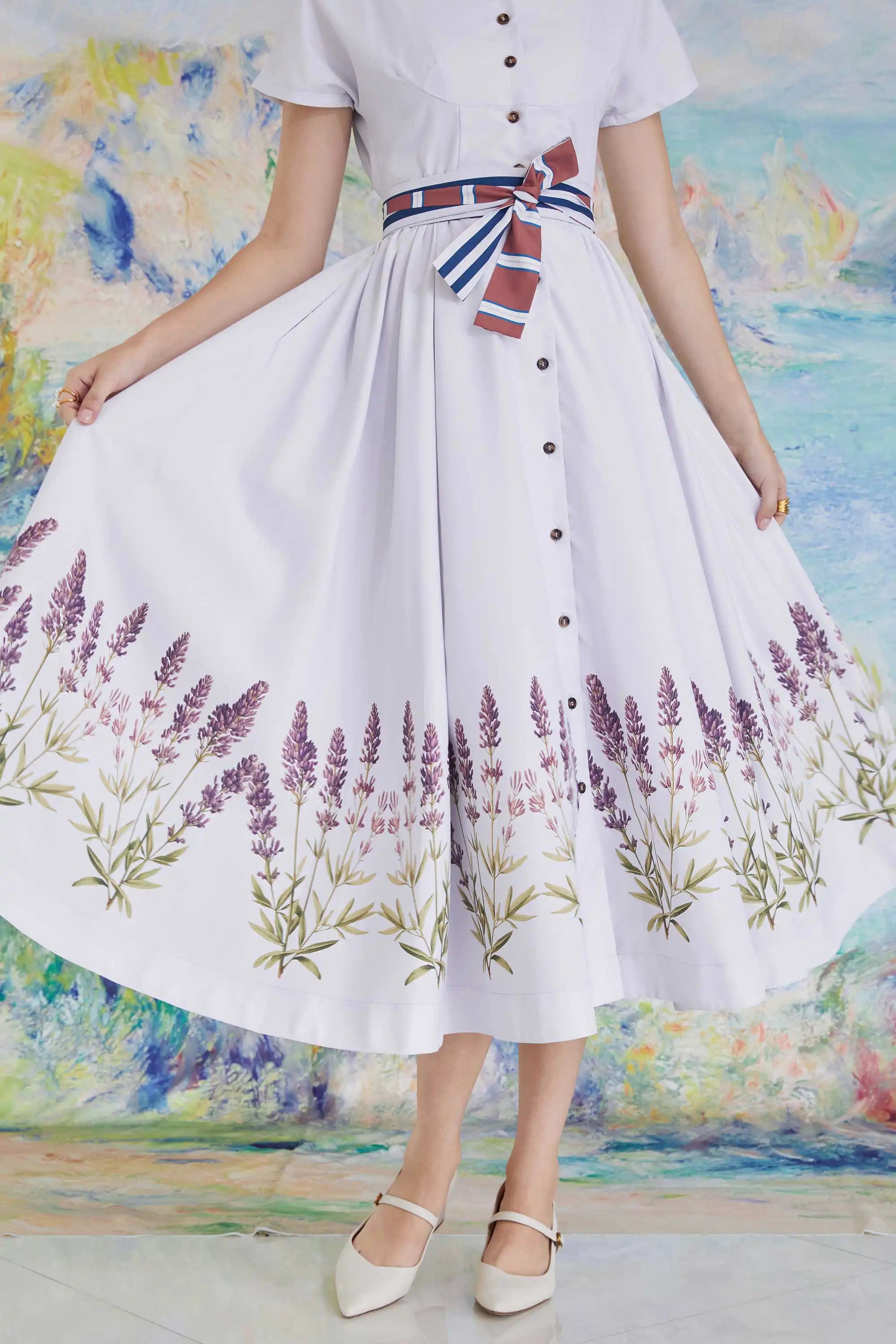 Darted Tea Dress (Lavender)