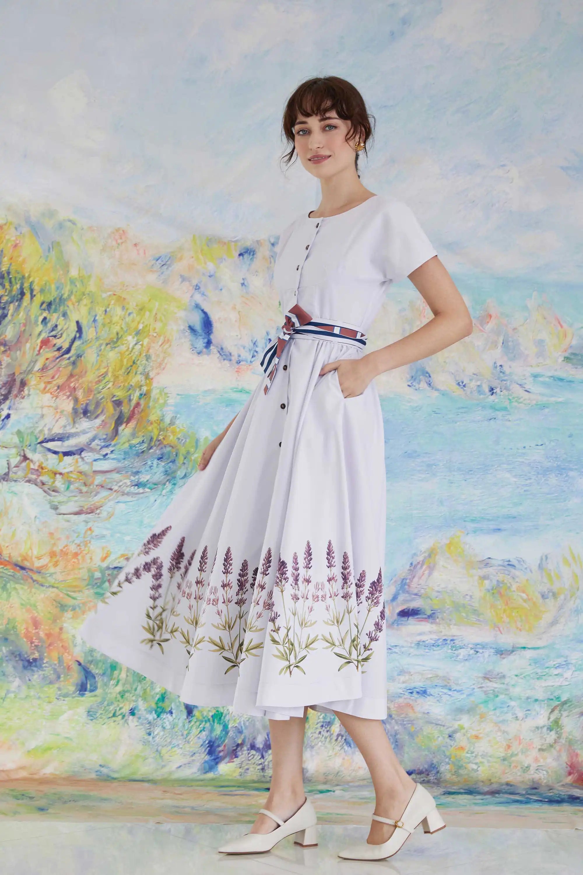 Darted Tea Dress (Lavender)
