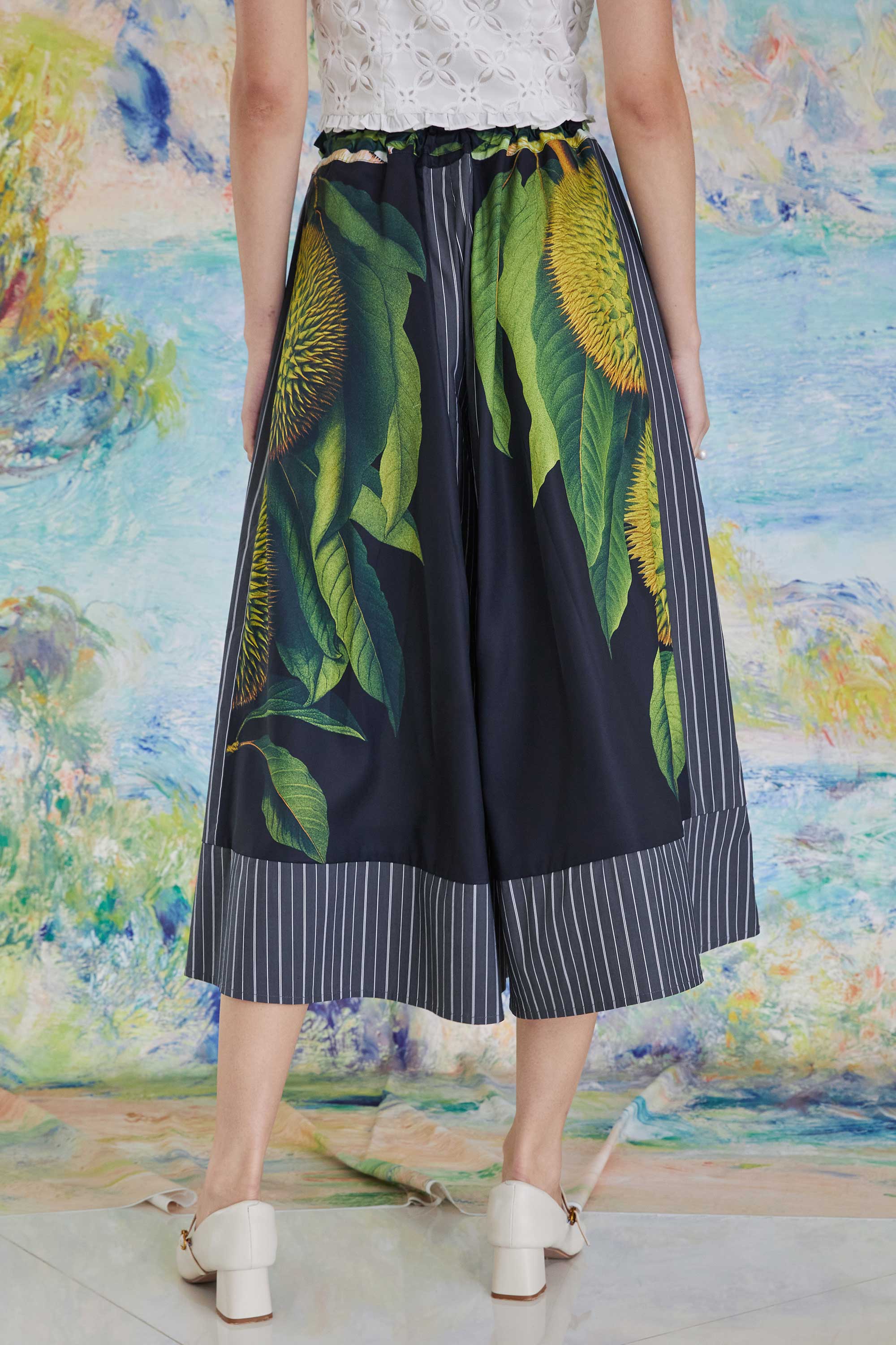 Drawstring Palazzo Pants (Durian)