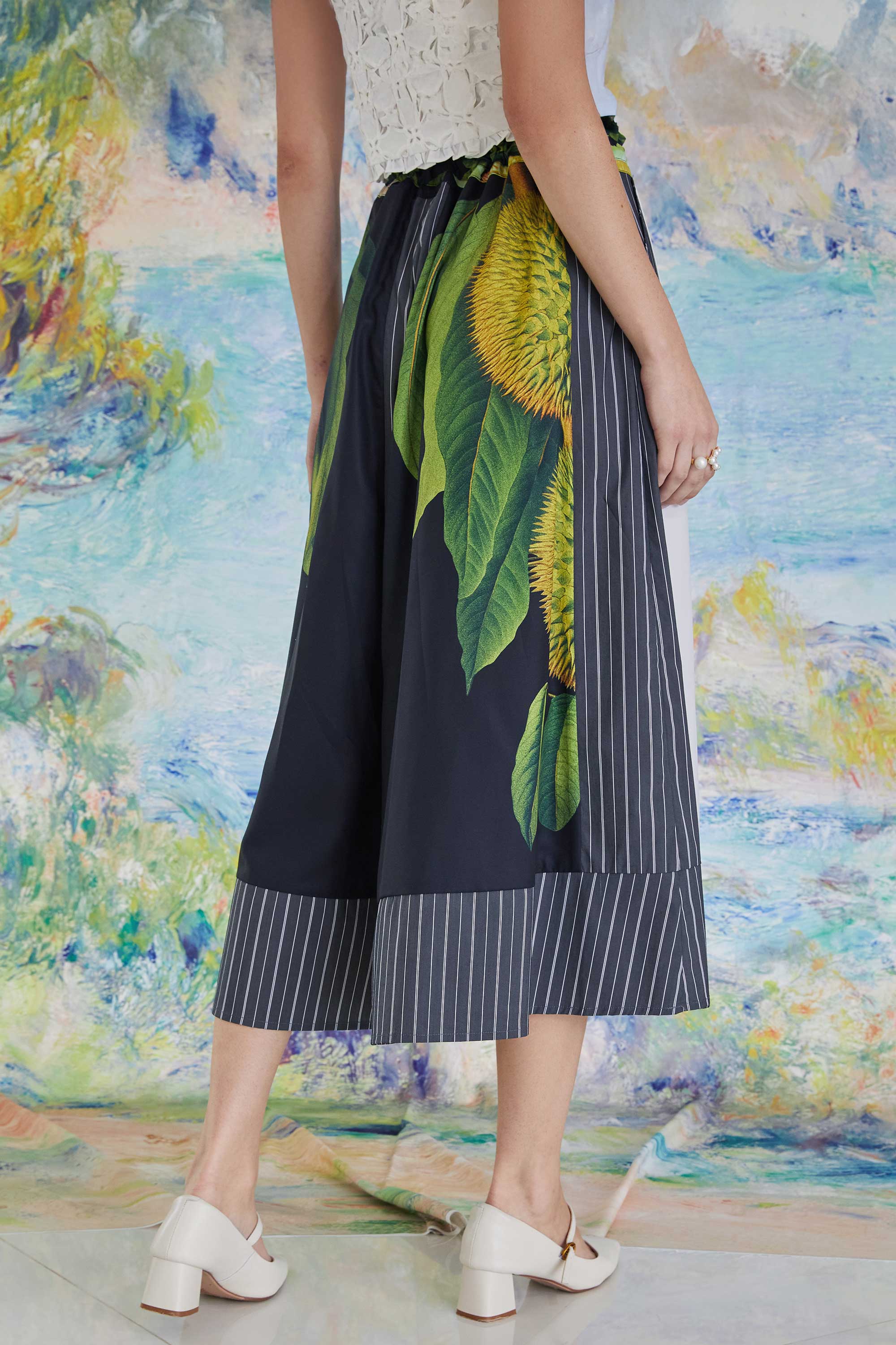Drawstring Palazzo Pants (Durian)
