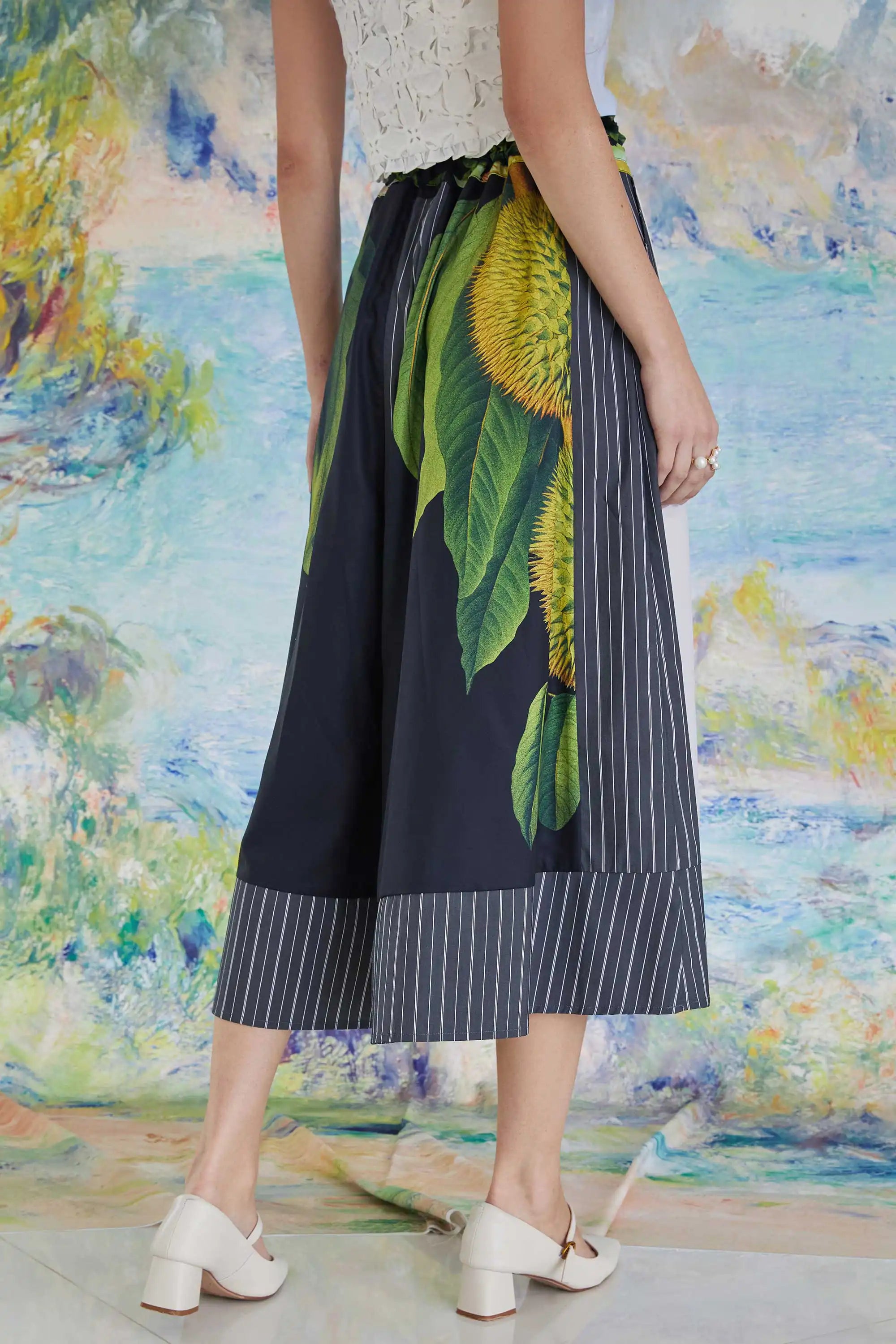 Drawstring Palazzo Pants (Durian)