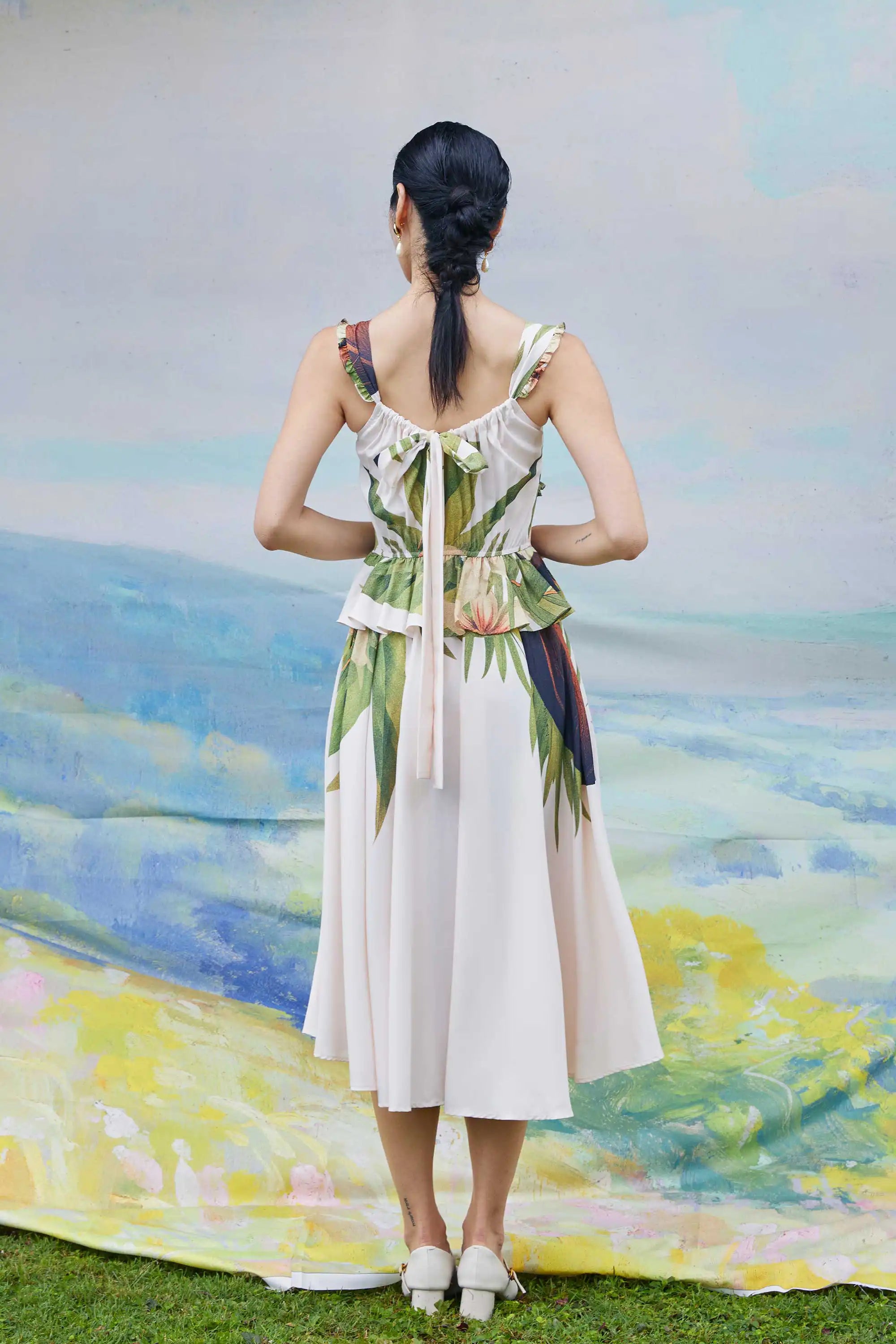 Layered Peplum Tea Dress (Coconut)