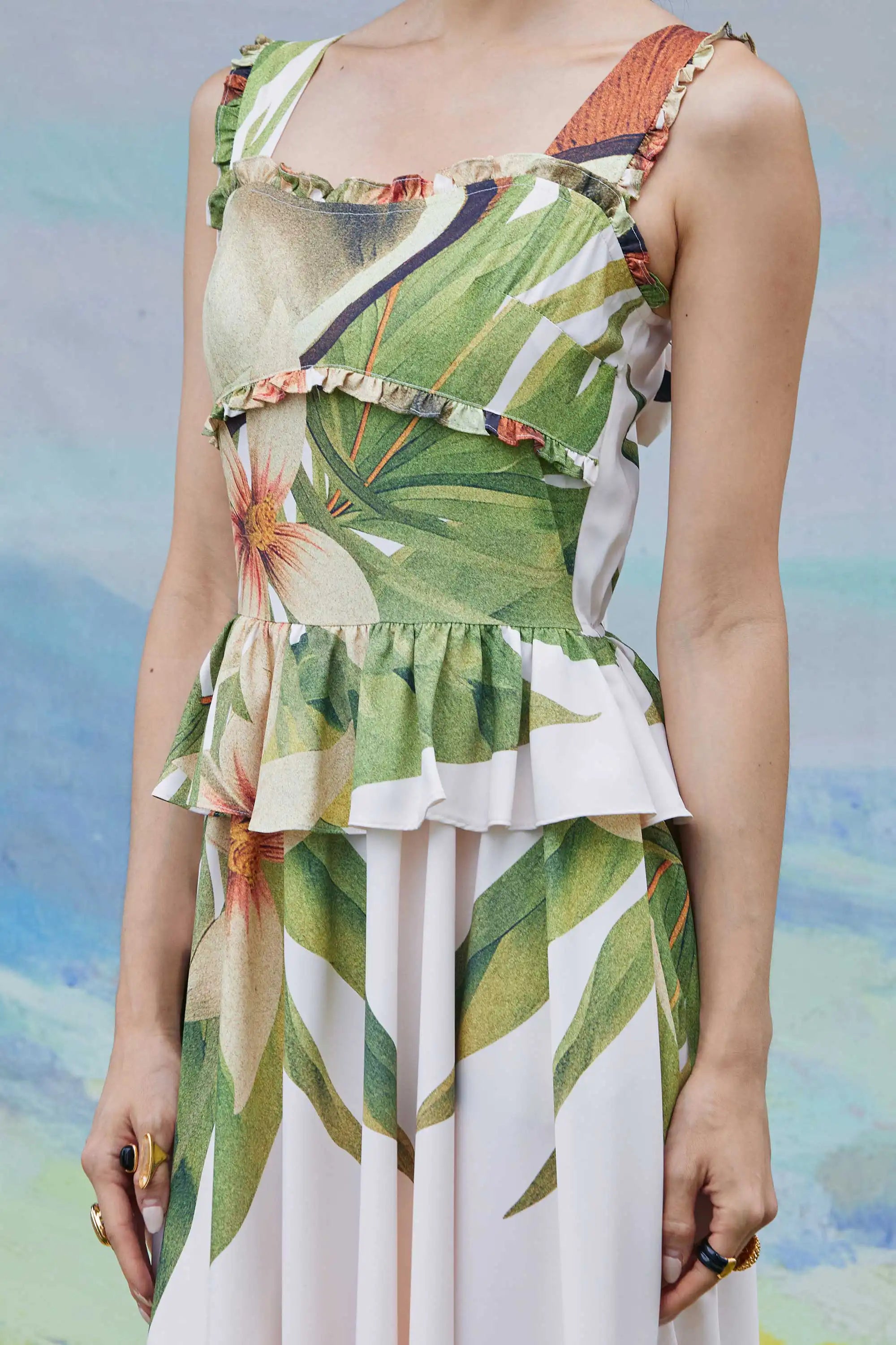 Layered Peplum Tea Dress (Coconut)