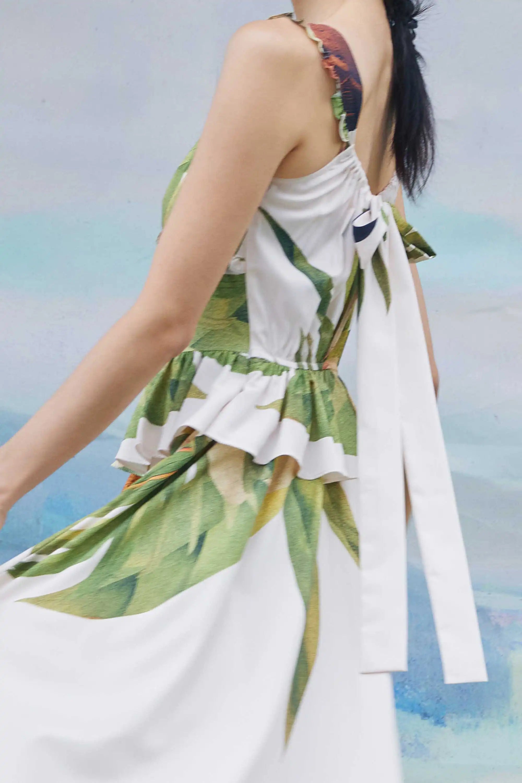 Layered Peplum Tea Dress (Coconut)