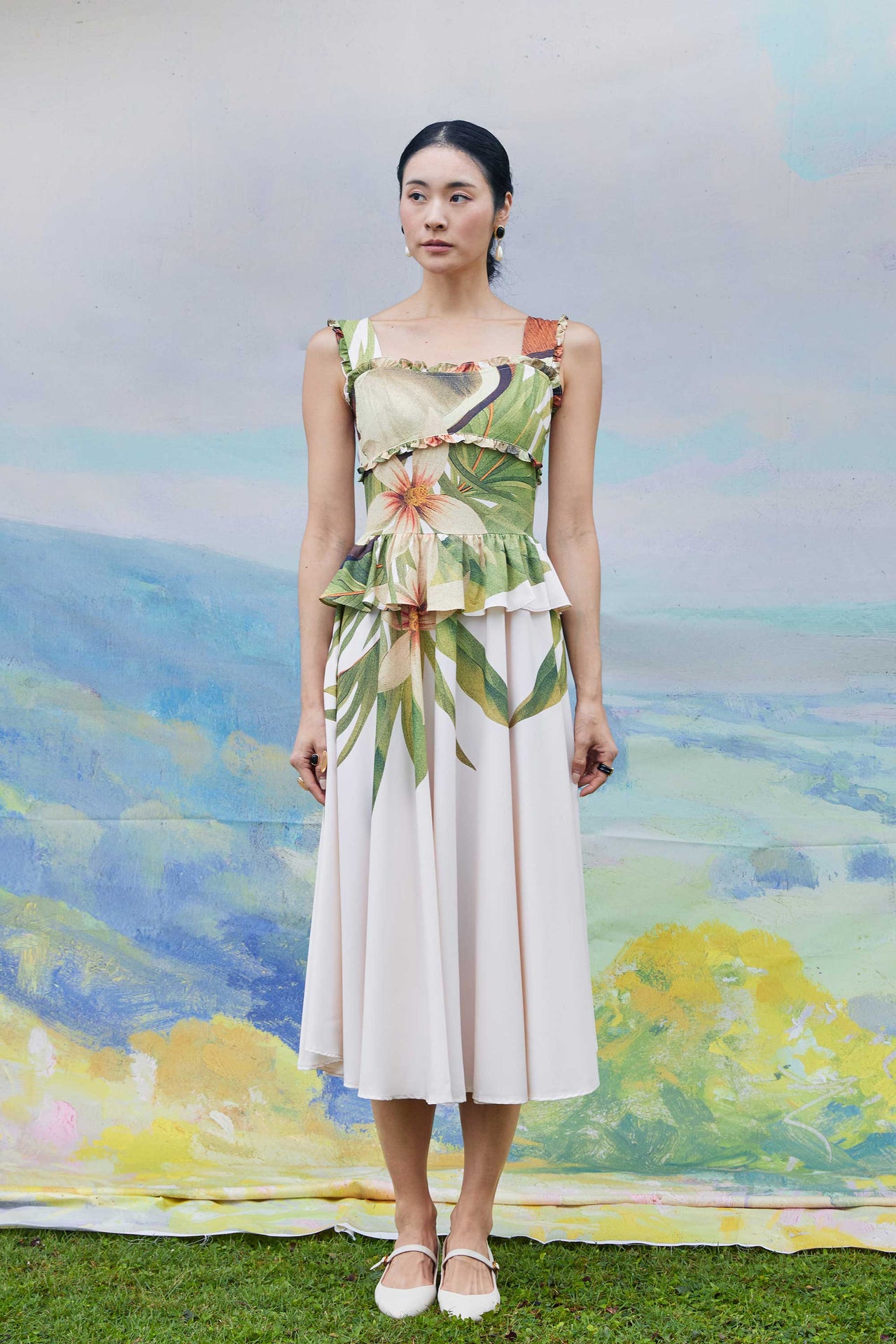 Layered Peplum Tea Dress (Coconut)