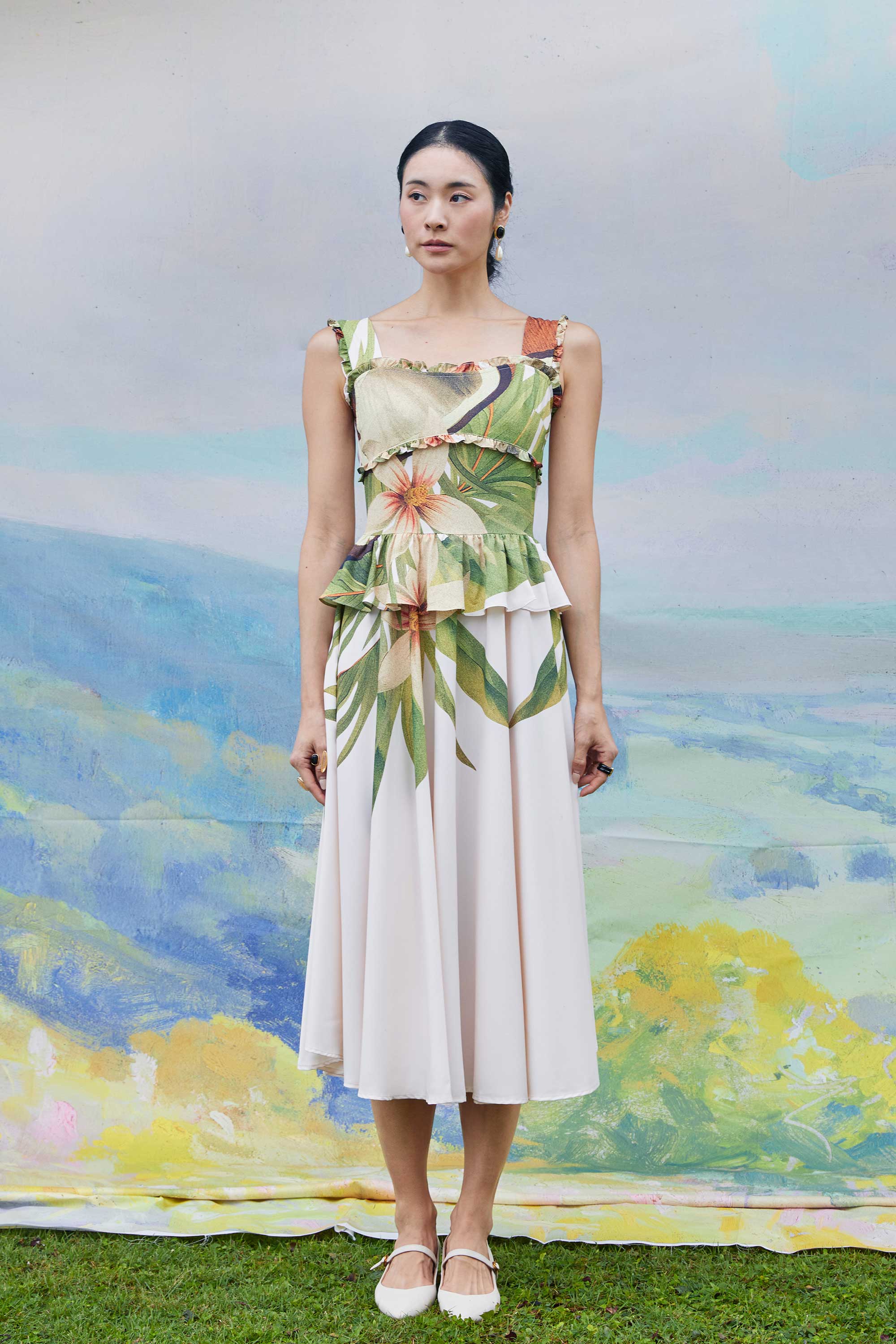 Layered Peplum Tea Dress (Coconut)