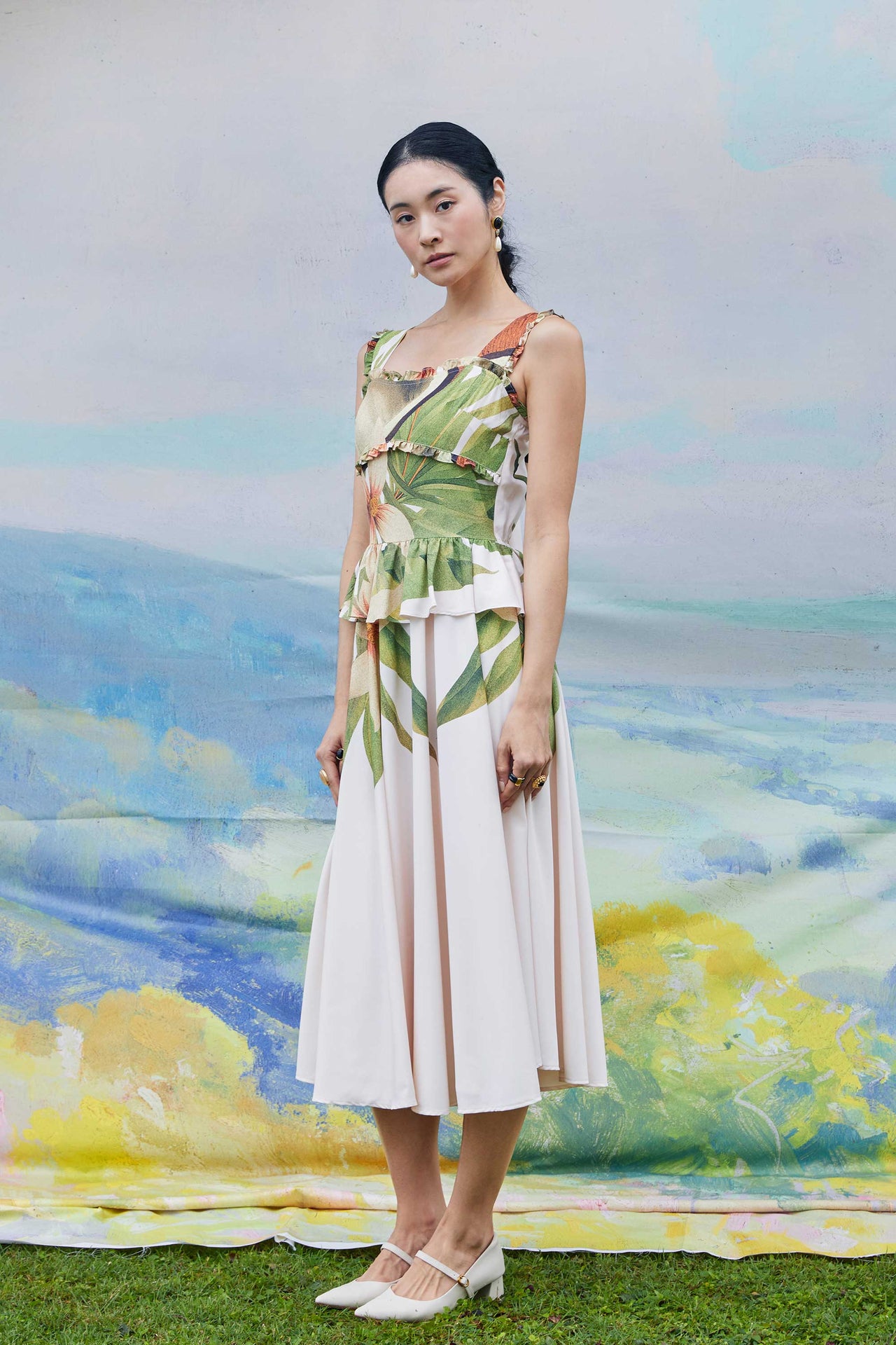 Layered Peplum Tea Dress (Coconut)