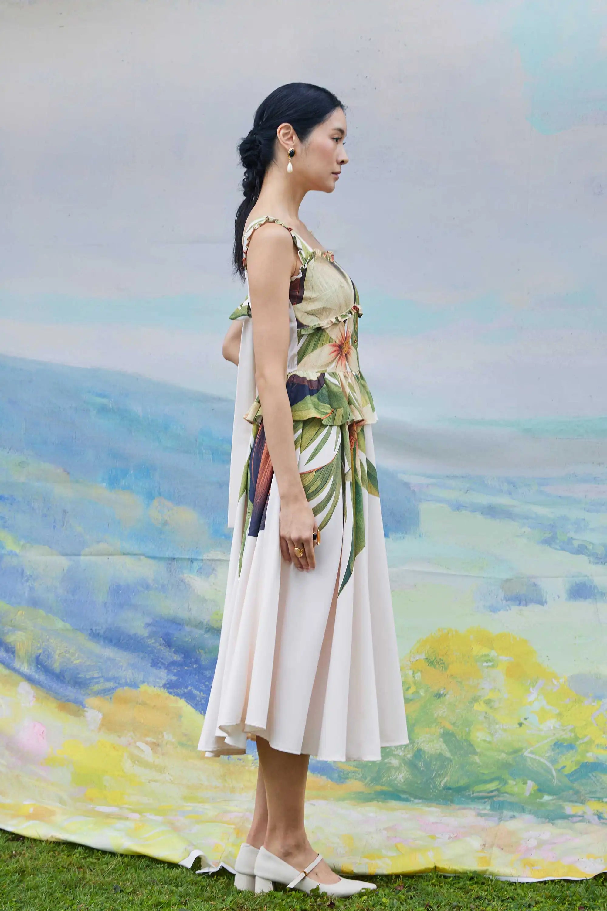 Layered Peplum Tea Dress (Coconut)