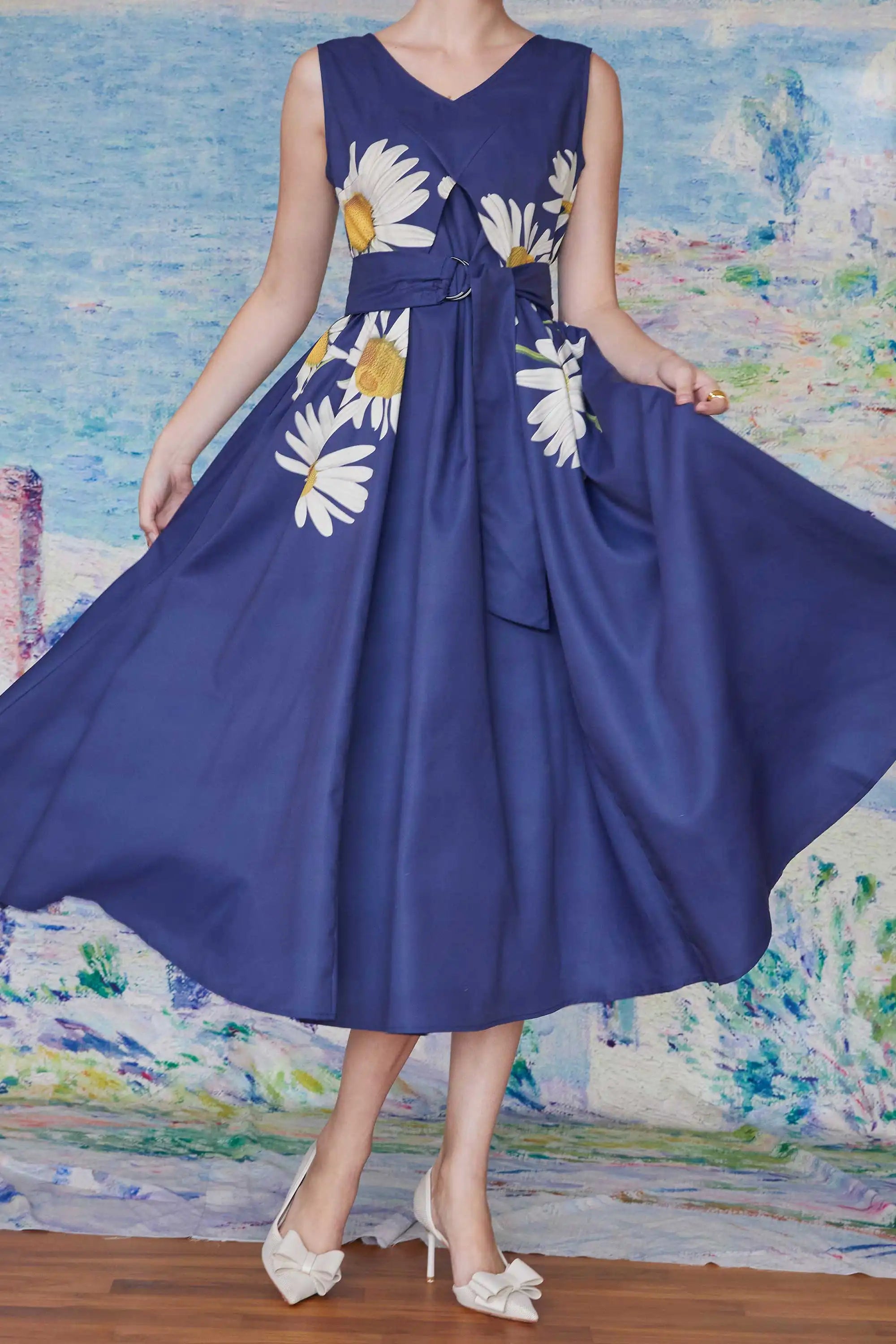 Origami Sleeveless Tea Dress (Chamomile)