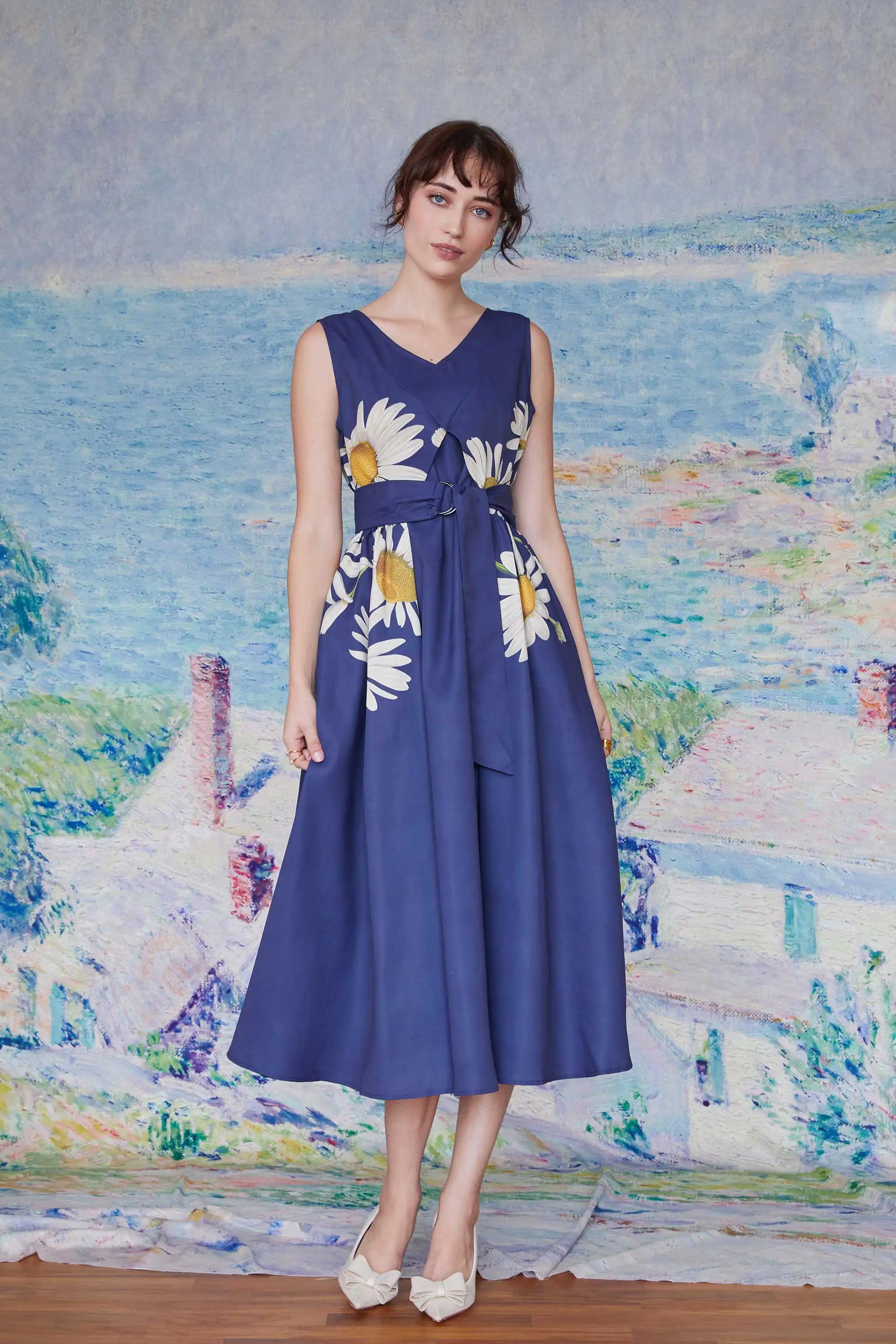 Origami Sleeveless Tea Dress (Chamomile)