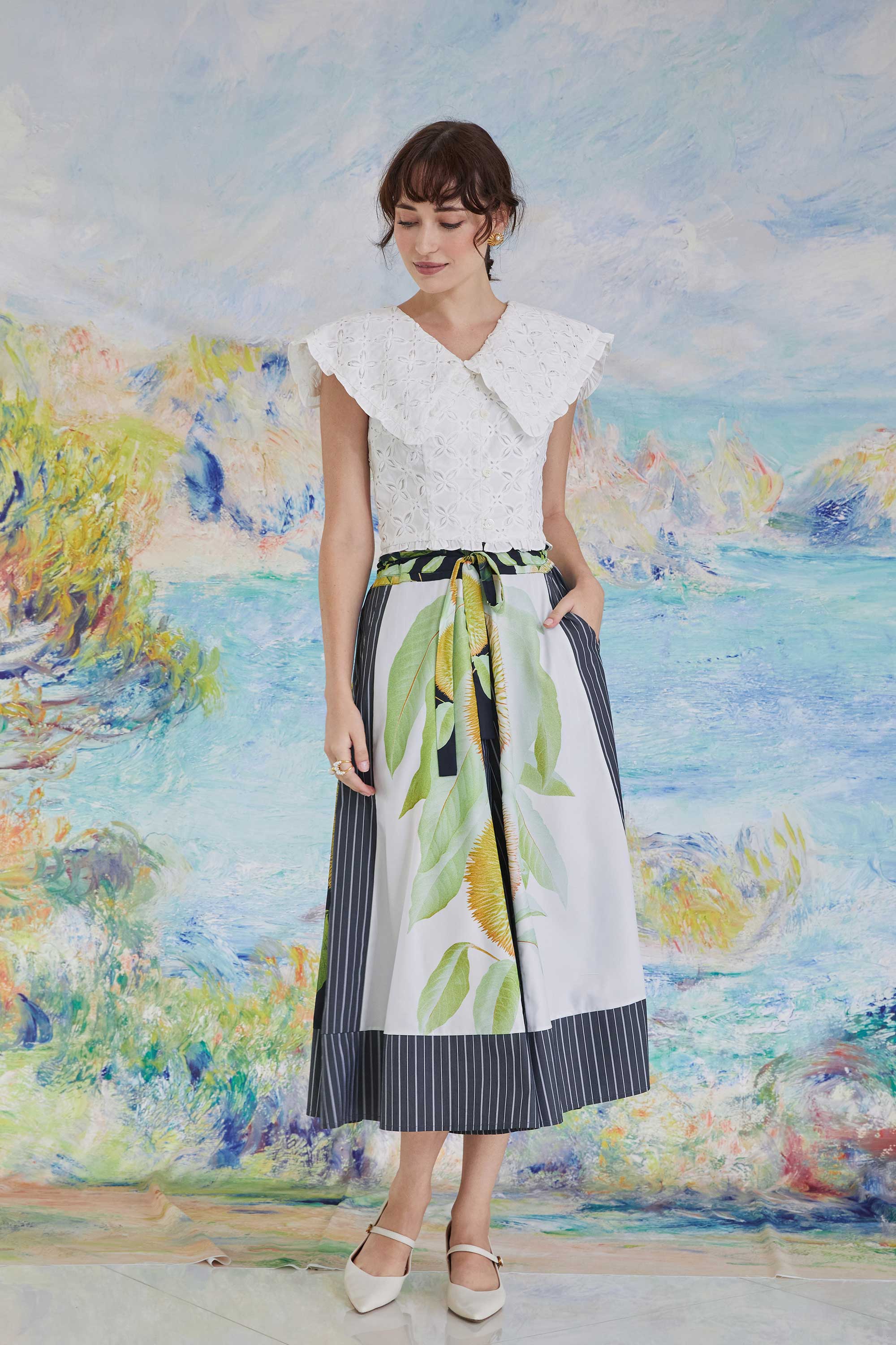 Drawstring Palazzo Pants (Durian)