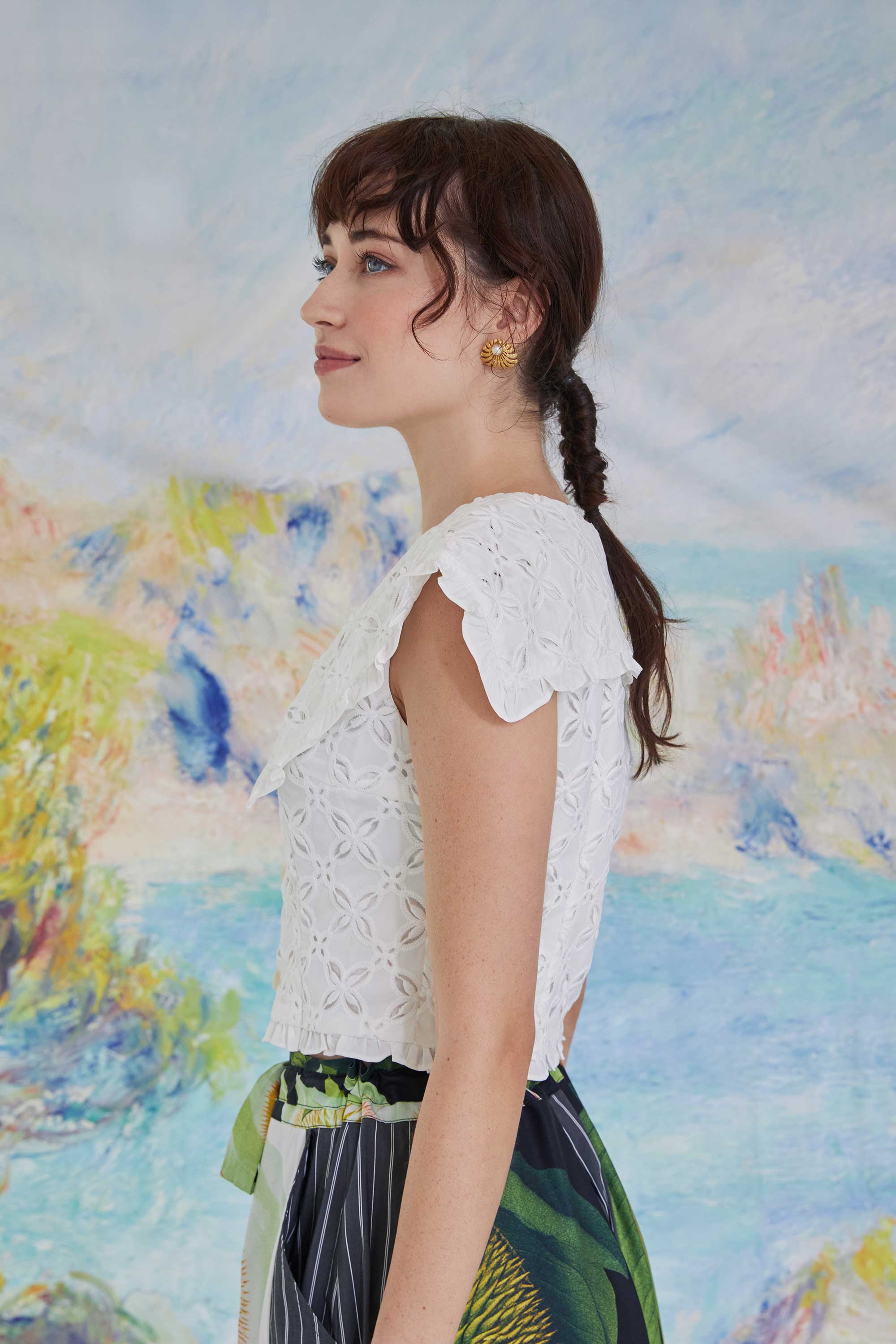 Sailor Collar Cropped Top (White)