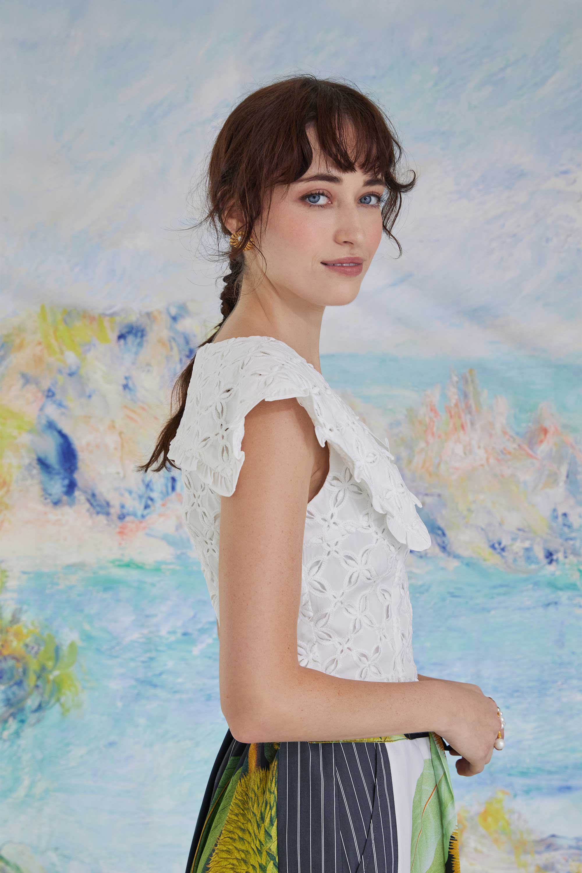 Sailor Collar Cropped Top (White)