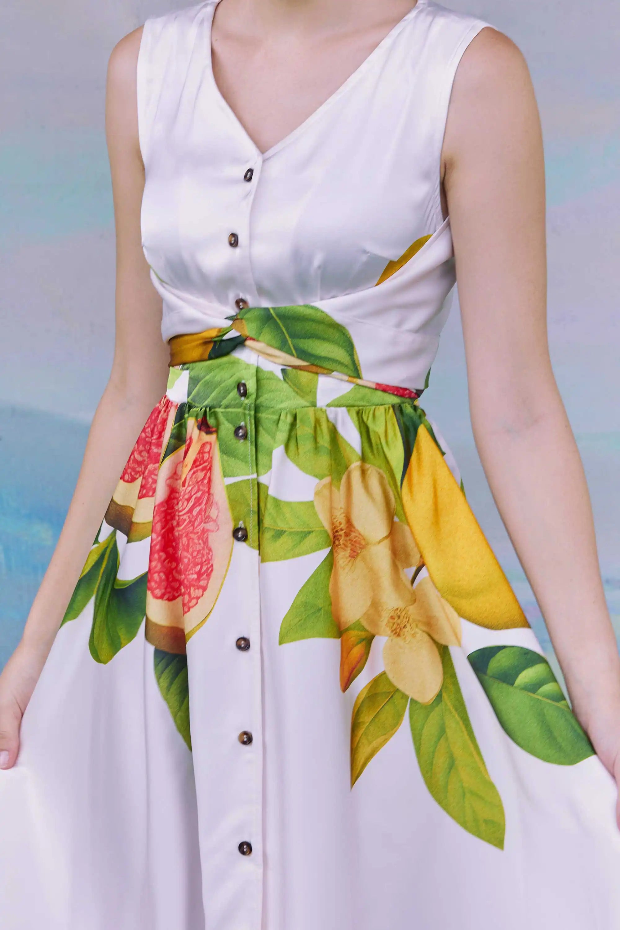 Sleeveless Back Wrap Dress (Guava)