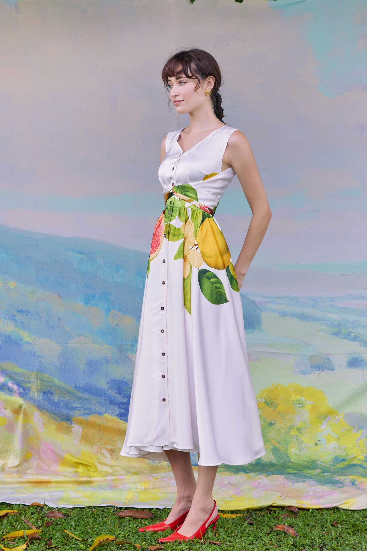Sleeveless Back Wrap Dress (Guava)