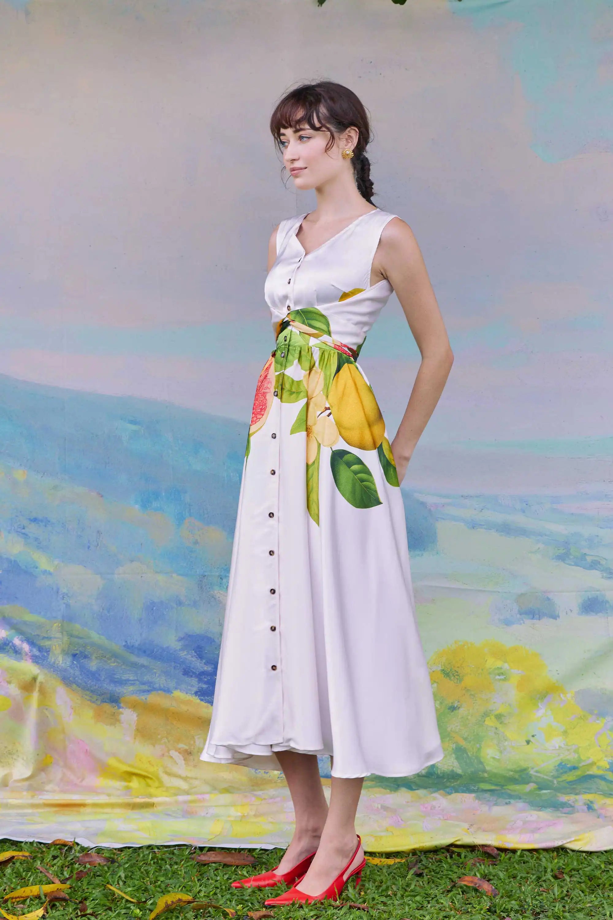 Sleeveless Back Wrap Dress (Guava)