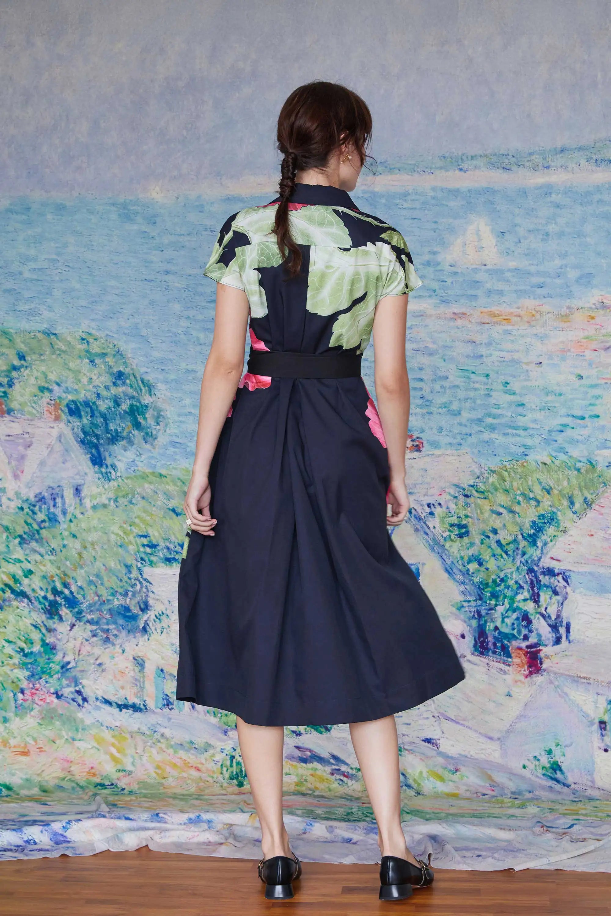 Trench Midi Dress (Hibiscus)