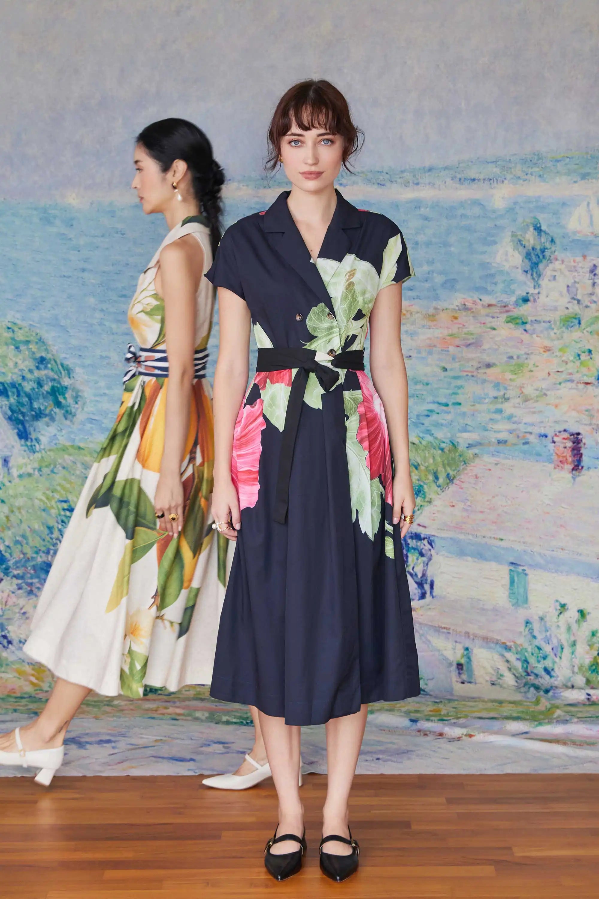 Trench Midi Dress (Hibiscus)
