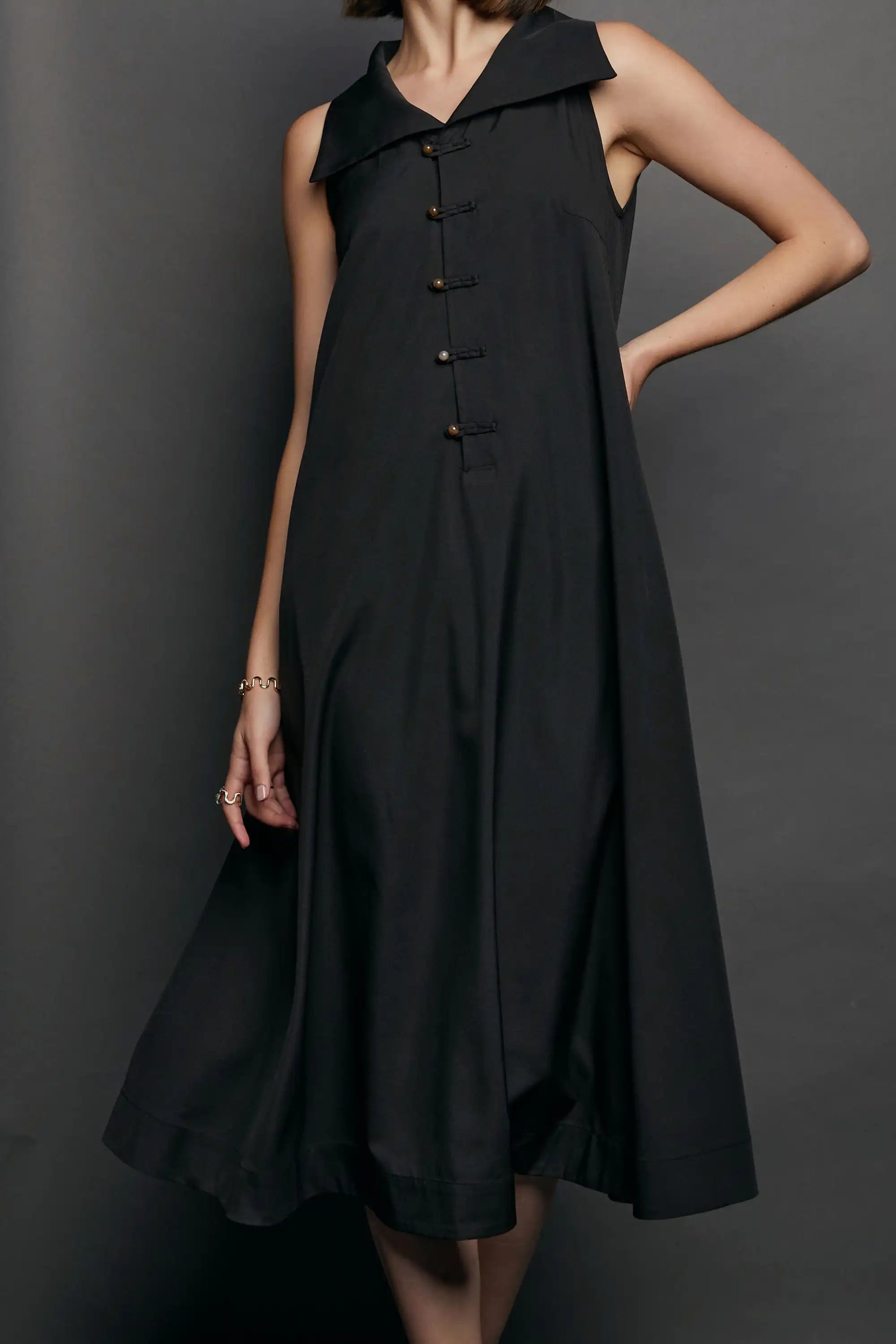 Racer Pankou Dress (Black)