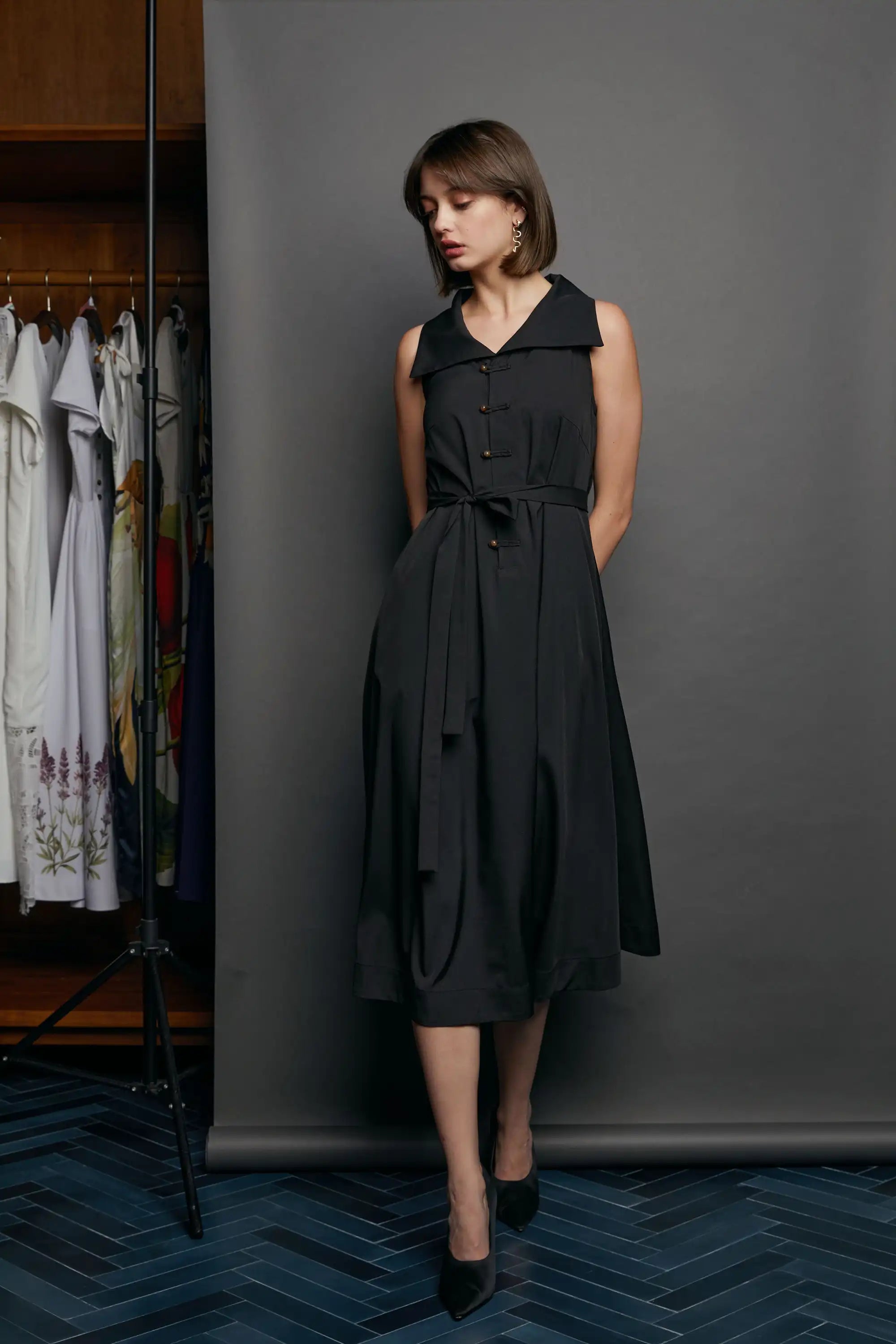 Racer Pankou Dress (Black)