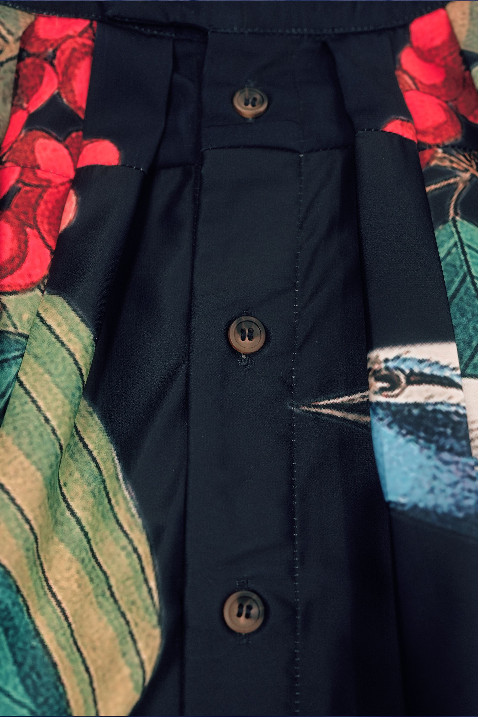 Dual Box Pleat Skirt (Cerulean Warbler)