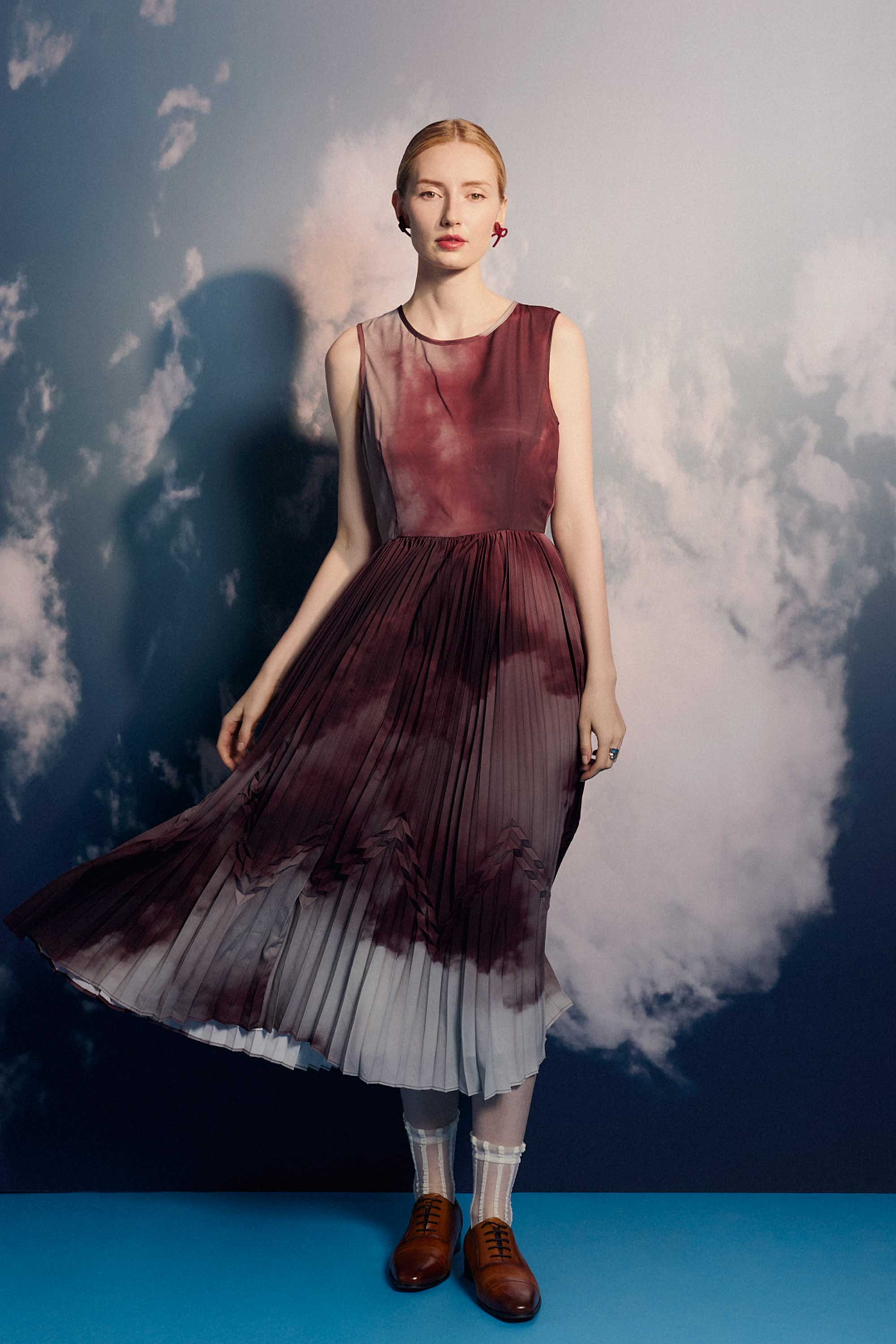 Sleeveless Fusion Pleat Dress (Alkaff)