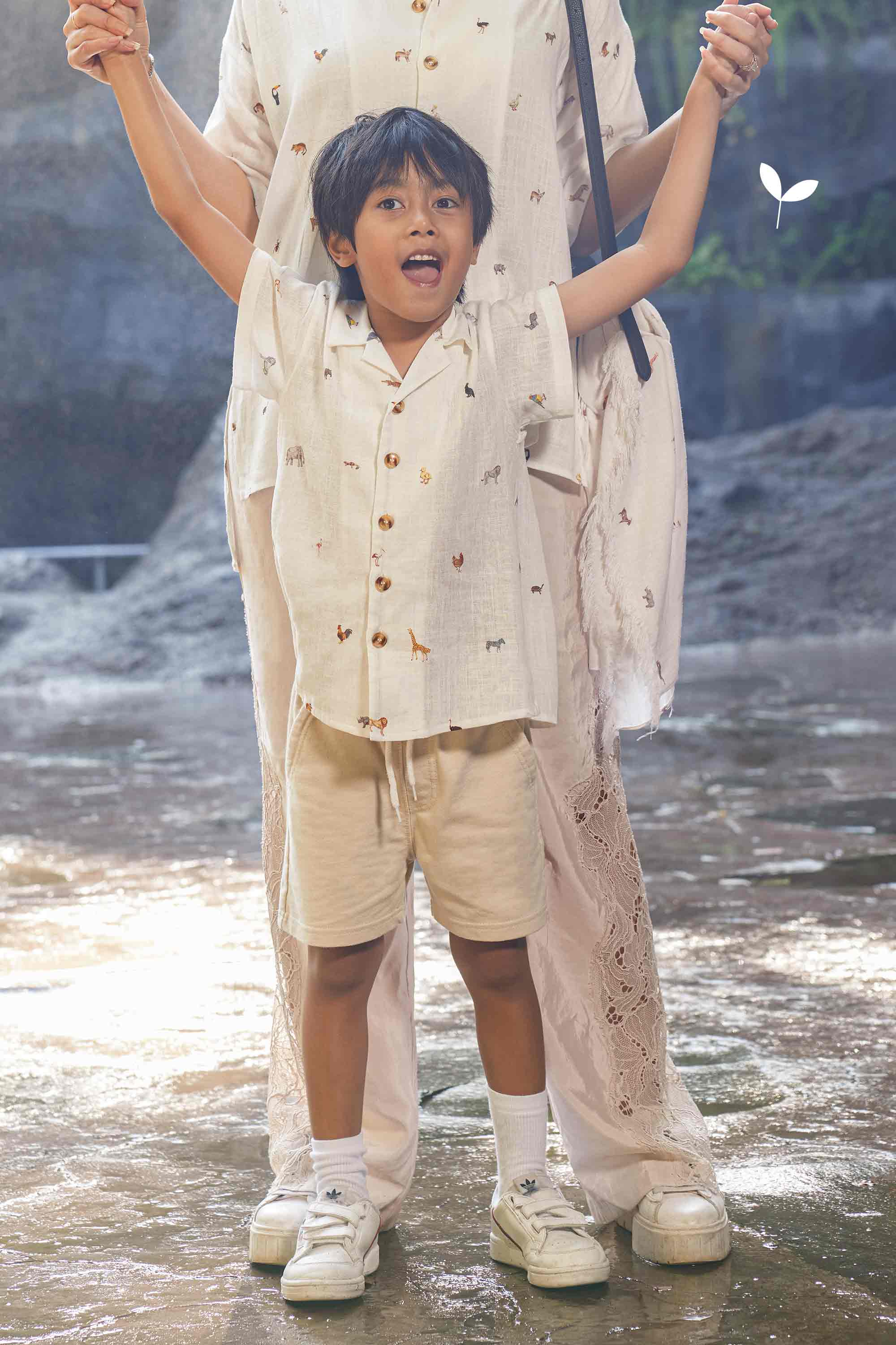 Kid Unisex Cuban Shirt (Mandai Wildlife Reserve - Light)