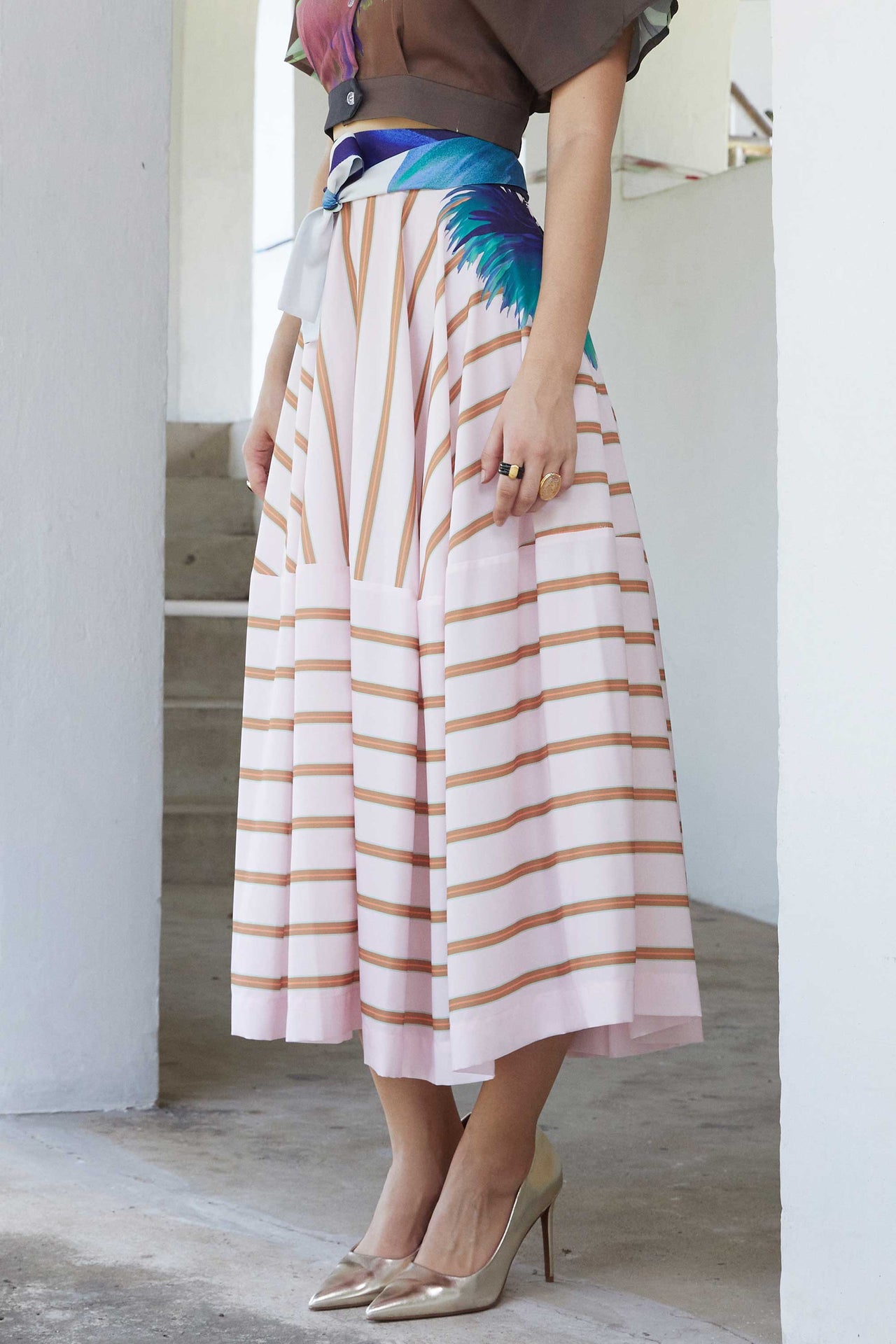 Border Full Circle Midi Skirt (Reverence)