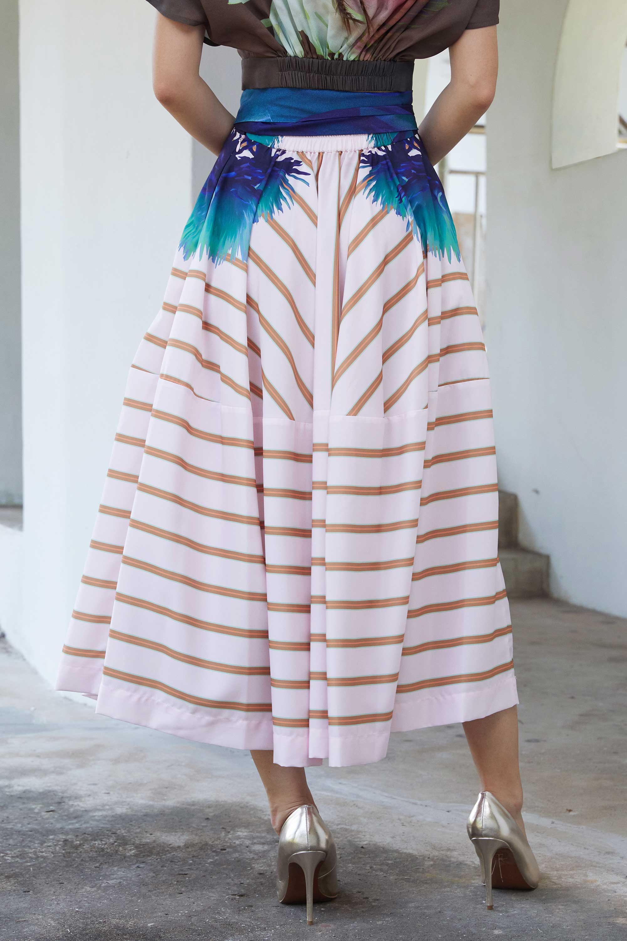 Border Full Circle Midi Skirt (Reverence)