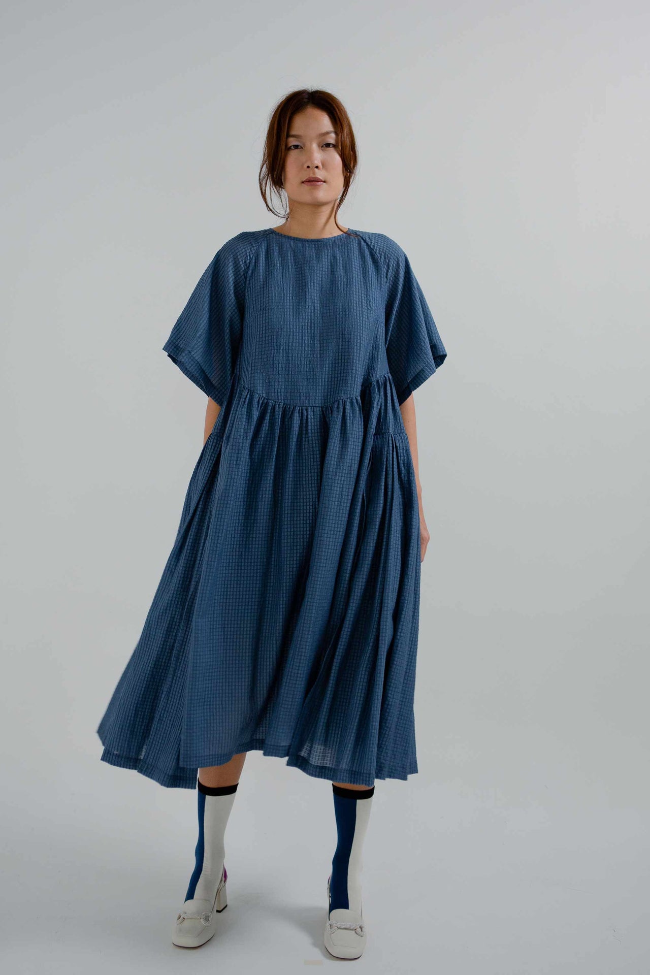 Billowing Prairie Dress (Blue)